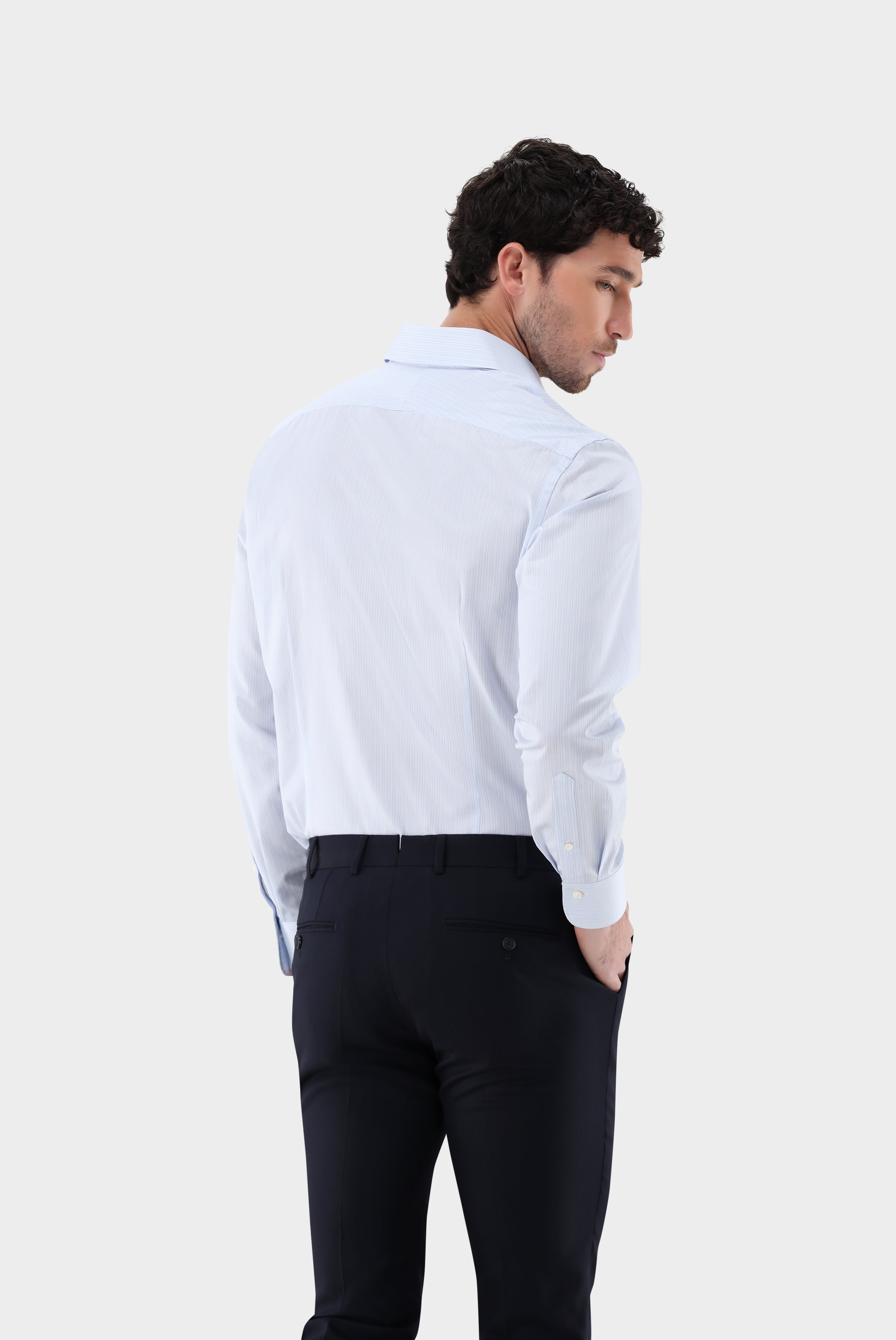 Gestreiftes Twill Hemd in Sartoriale Verarbeitung Slim Fit