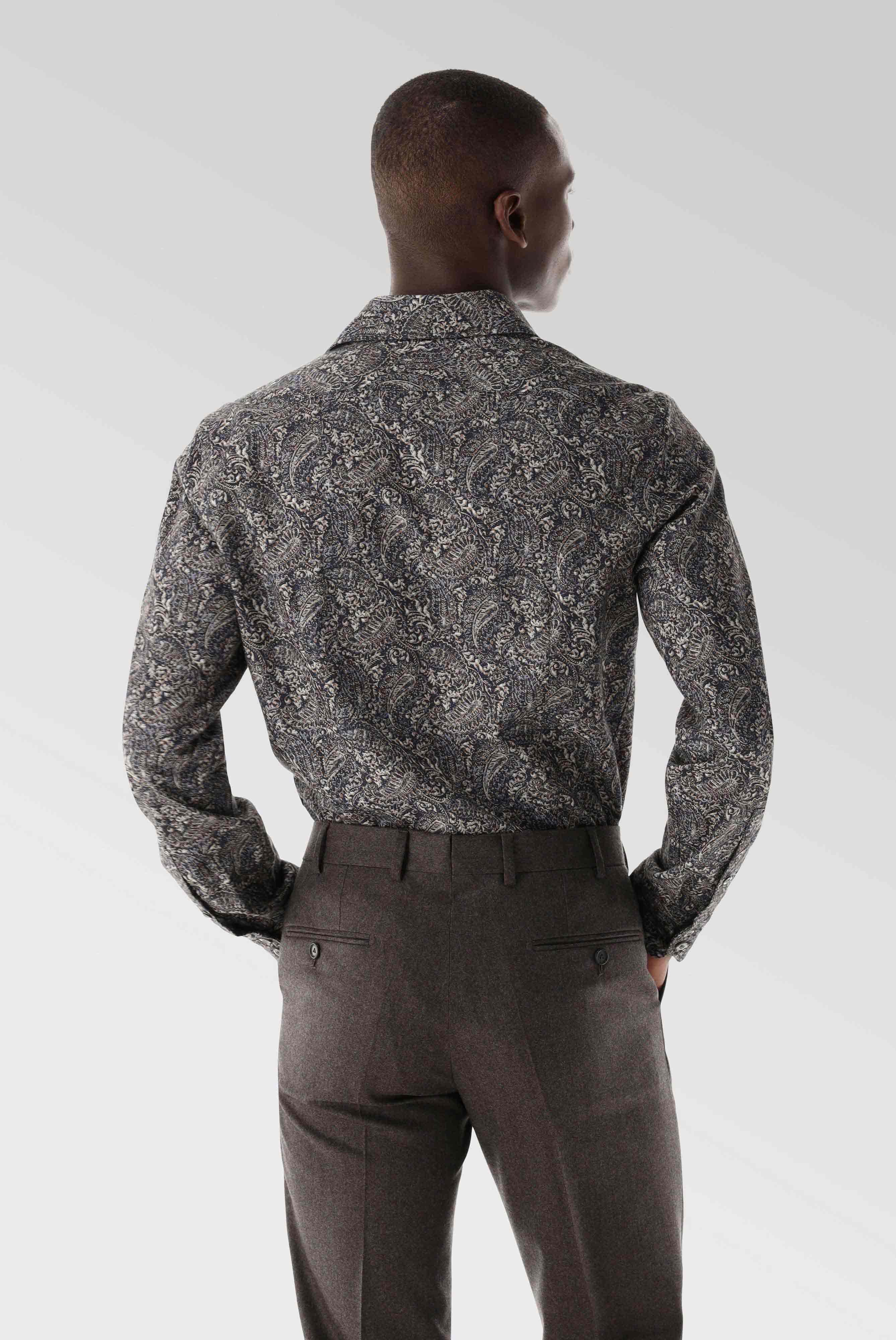 Twill Hemd mit Paisley Druck Tailor Fit