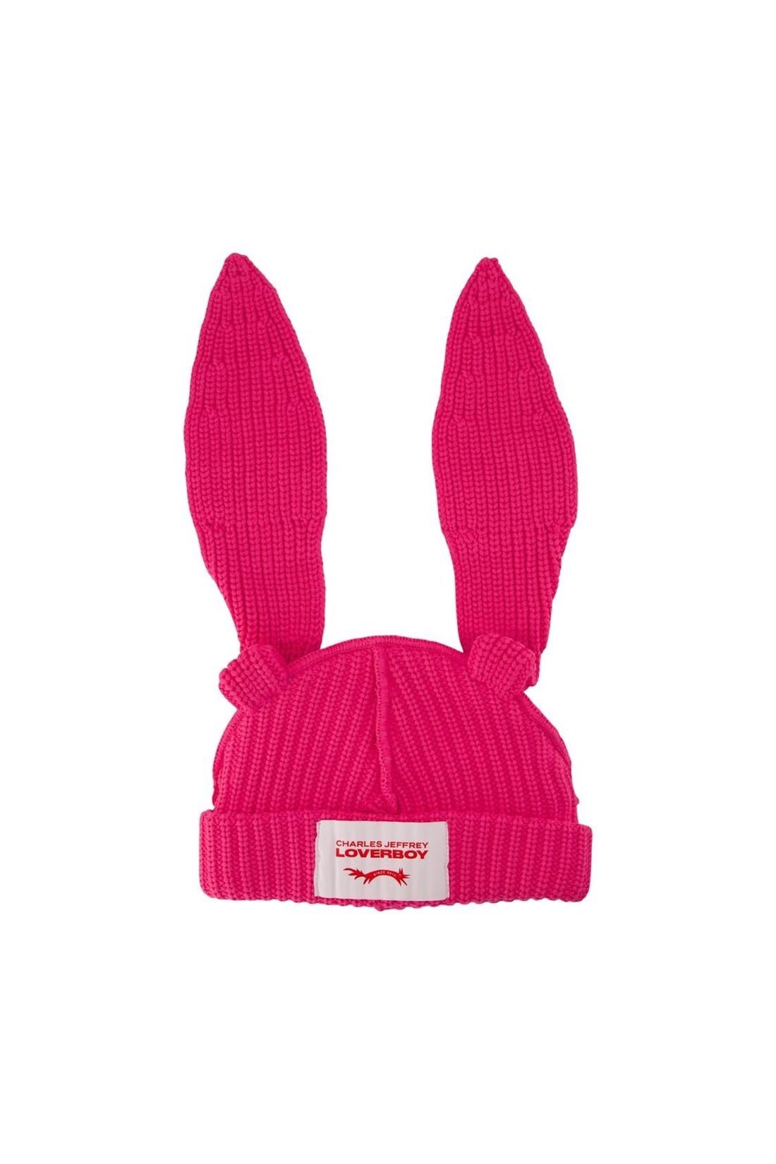 Charles Jeffrey Loverboy-Chunky Rabbit Mütze - Charles Jeffrey Loverboy - Baumwolle - Rosa-Outdoor-Black-Deal-Outlet-by-ARCHIVIST