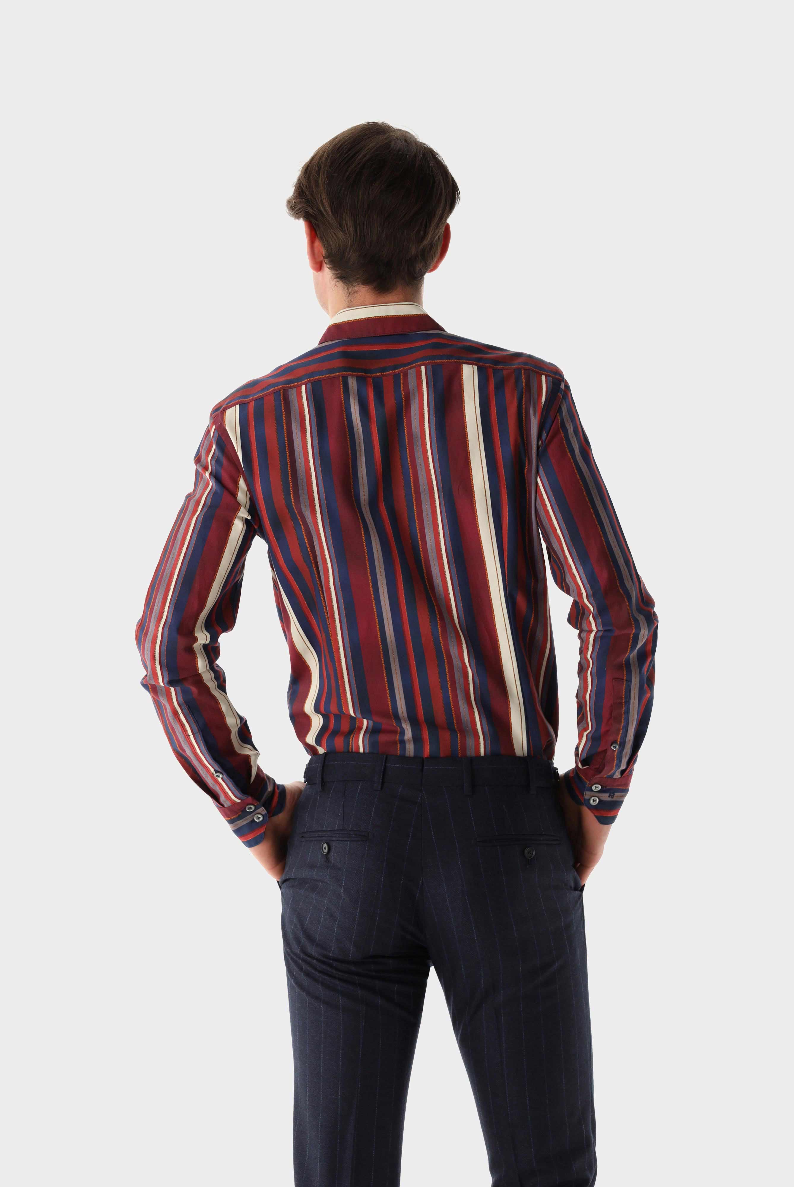 Twill Hemd mit Streifen Slim Fit