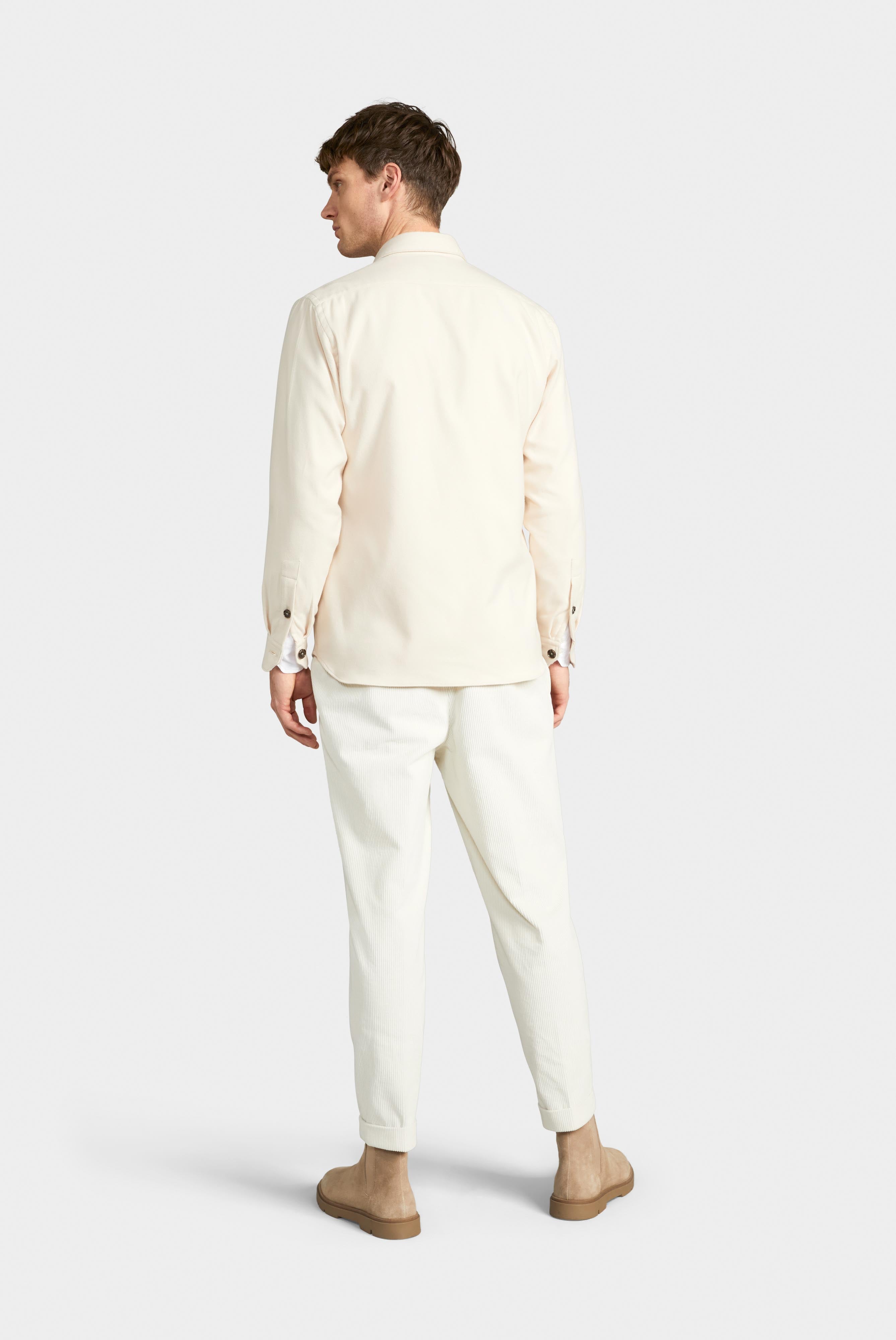 Hemdjacke aus Flanell-Twill Beige