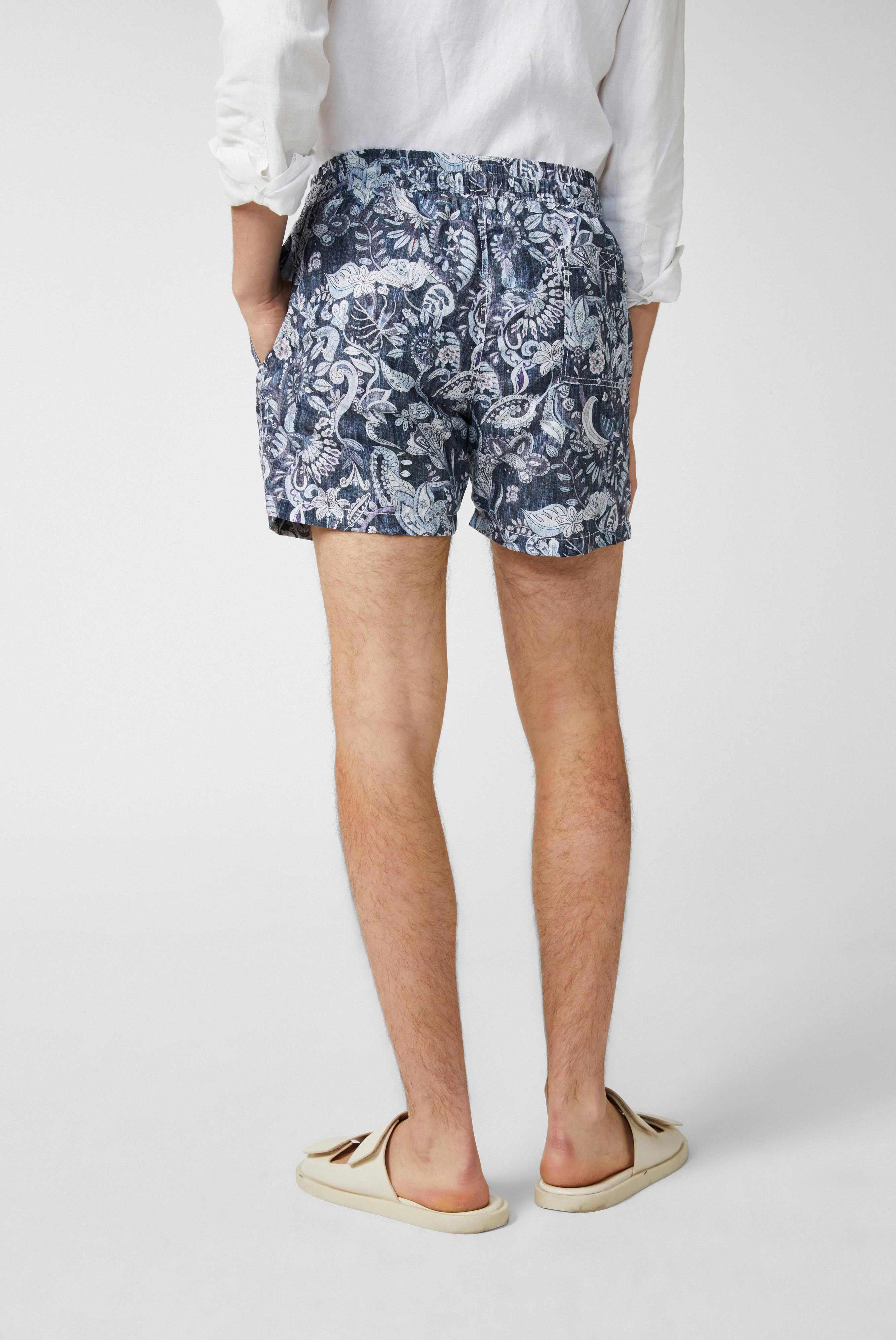 Badehose mit North Wind Denim-Paisley-Motiv Blau