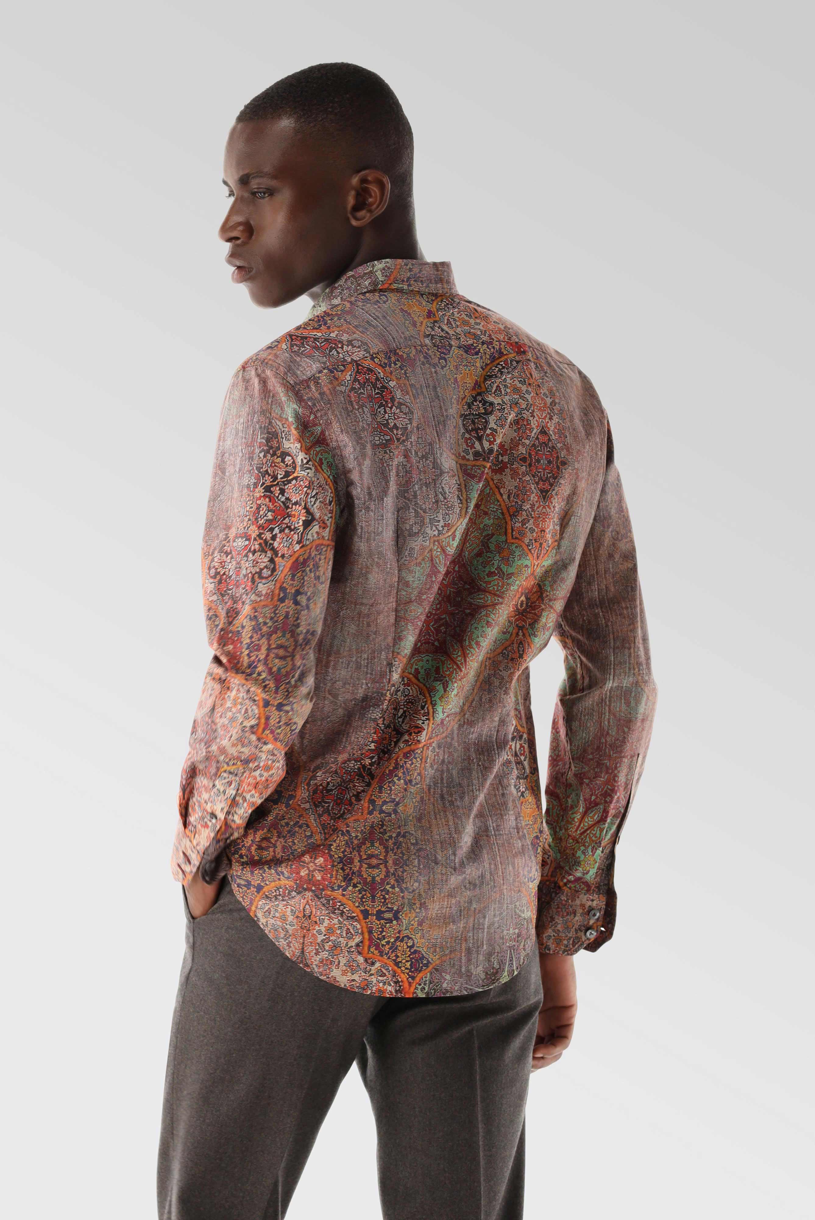 Van Laack-Popeline Hemd mit Vintage Druck Tailor Fit-Hemden & Blusen-Black-Deal-Outlet-by-ARCHIVIST