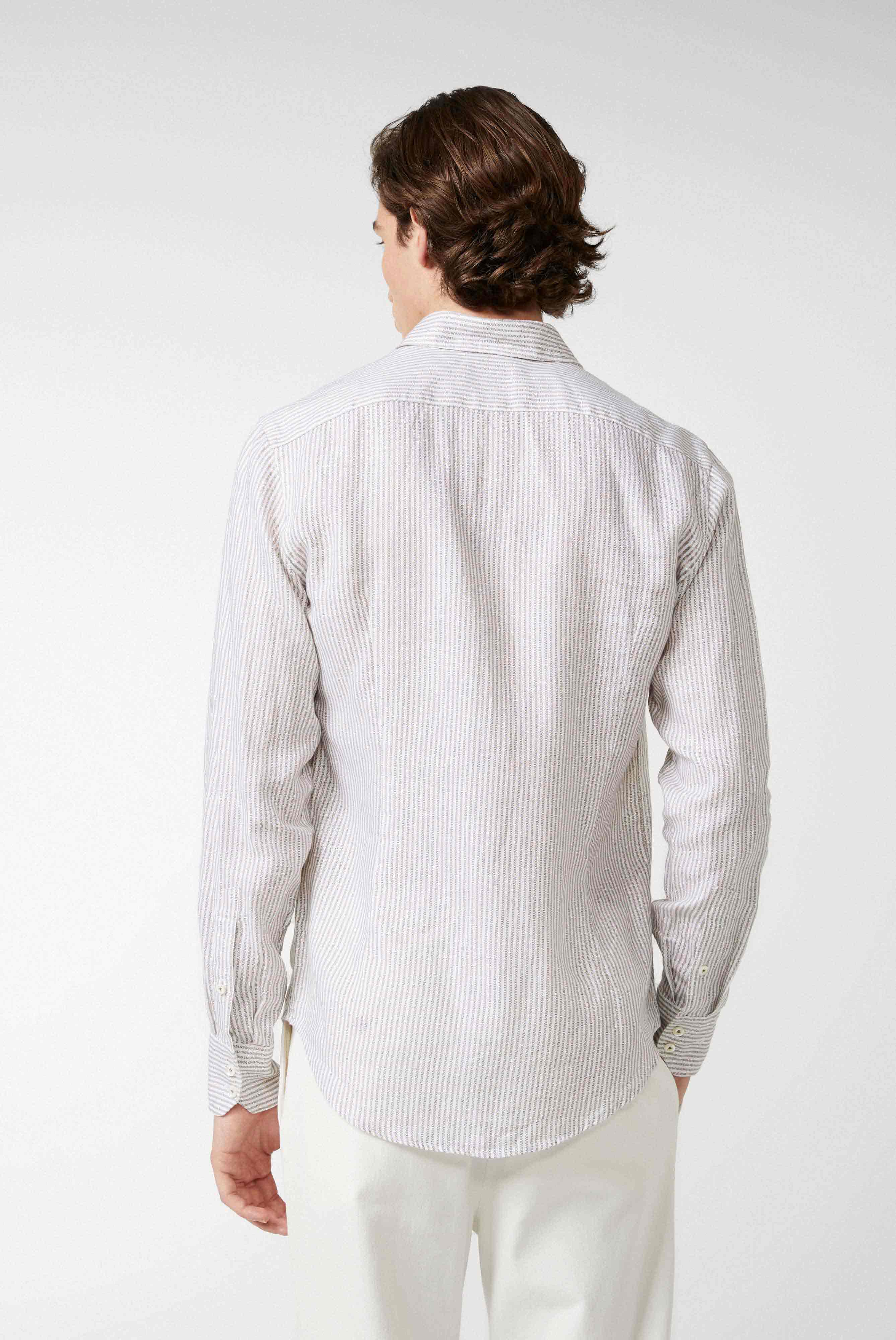 Van Laack-Gestreiftes Leinenhemd-Hemden & Blusen-Black-Deal-Outlet-by-ARCHIVIST