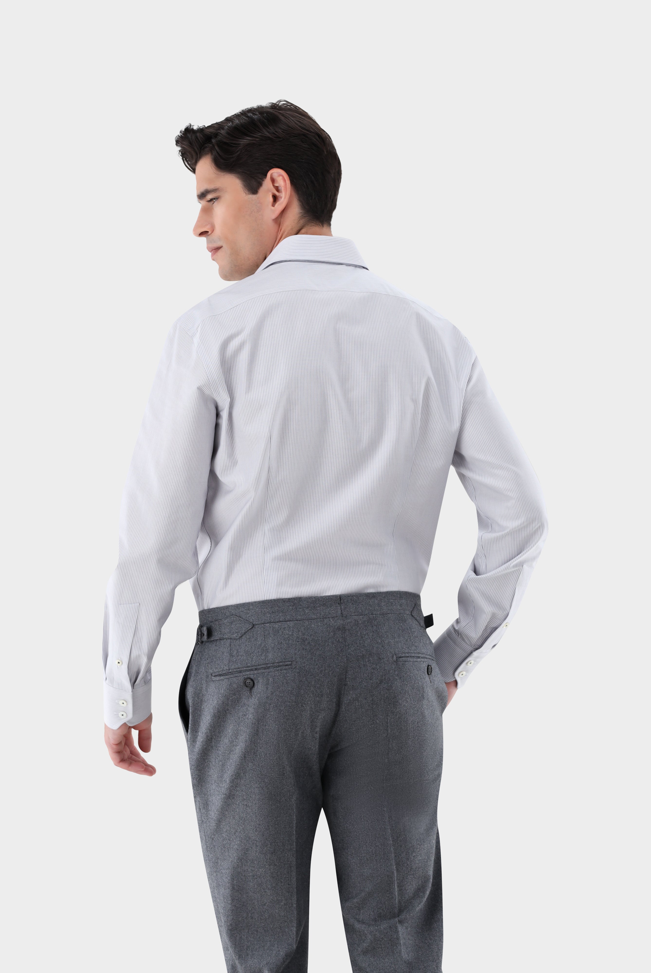 Striped non-iron shirt, tailor fit