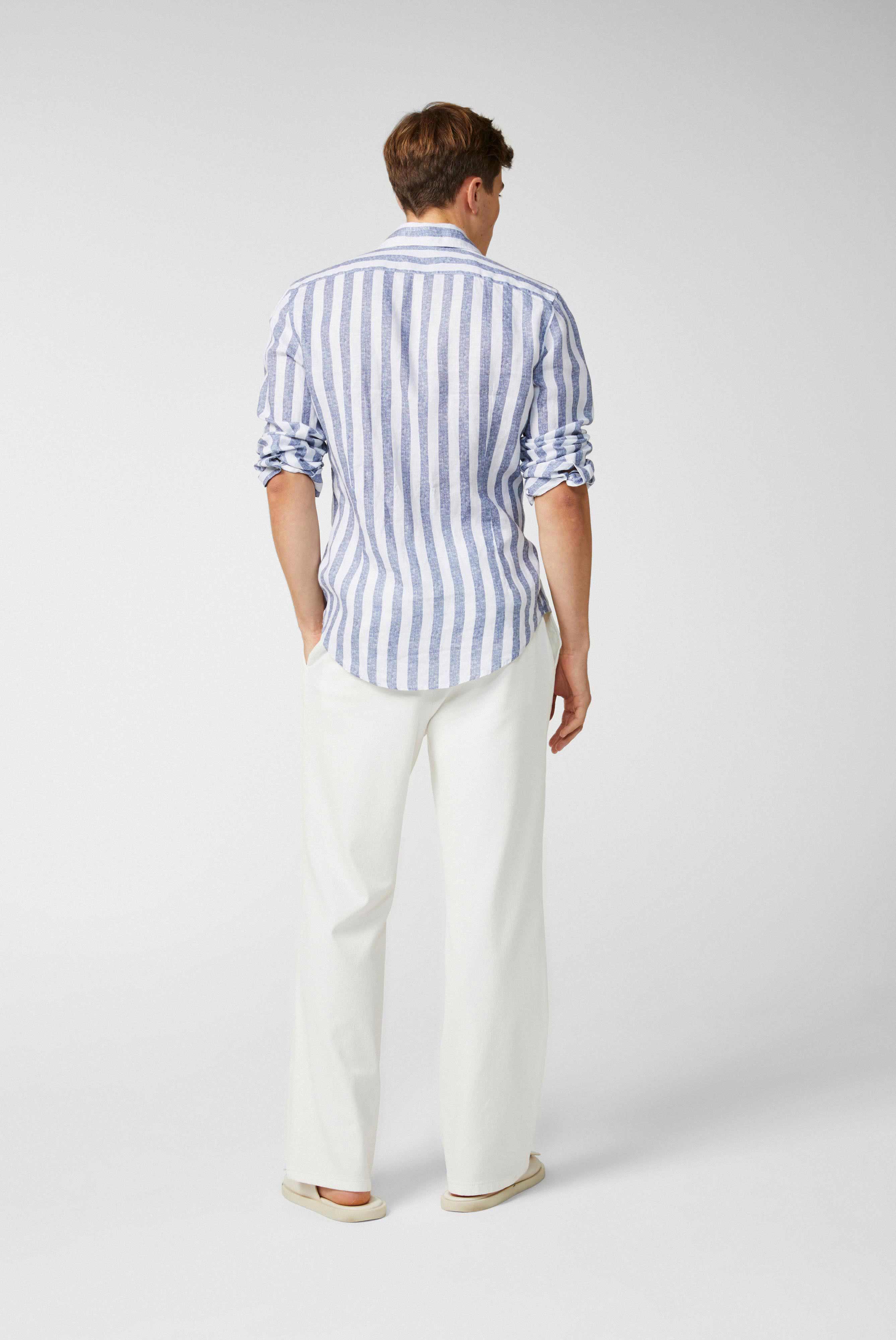 Van Laack-Leinenhemd mit zweifarbigem Streifendruck-Hemden & Blusen-Black-Deal-Outlet-by-ARCHIVIST