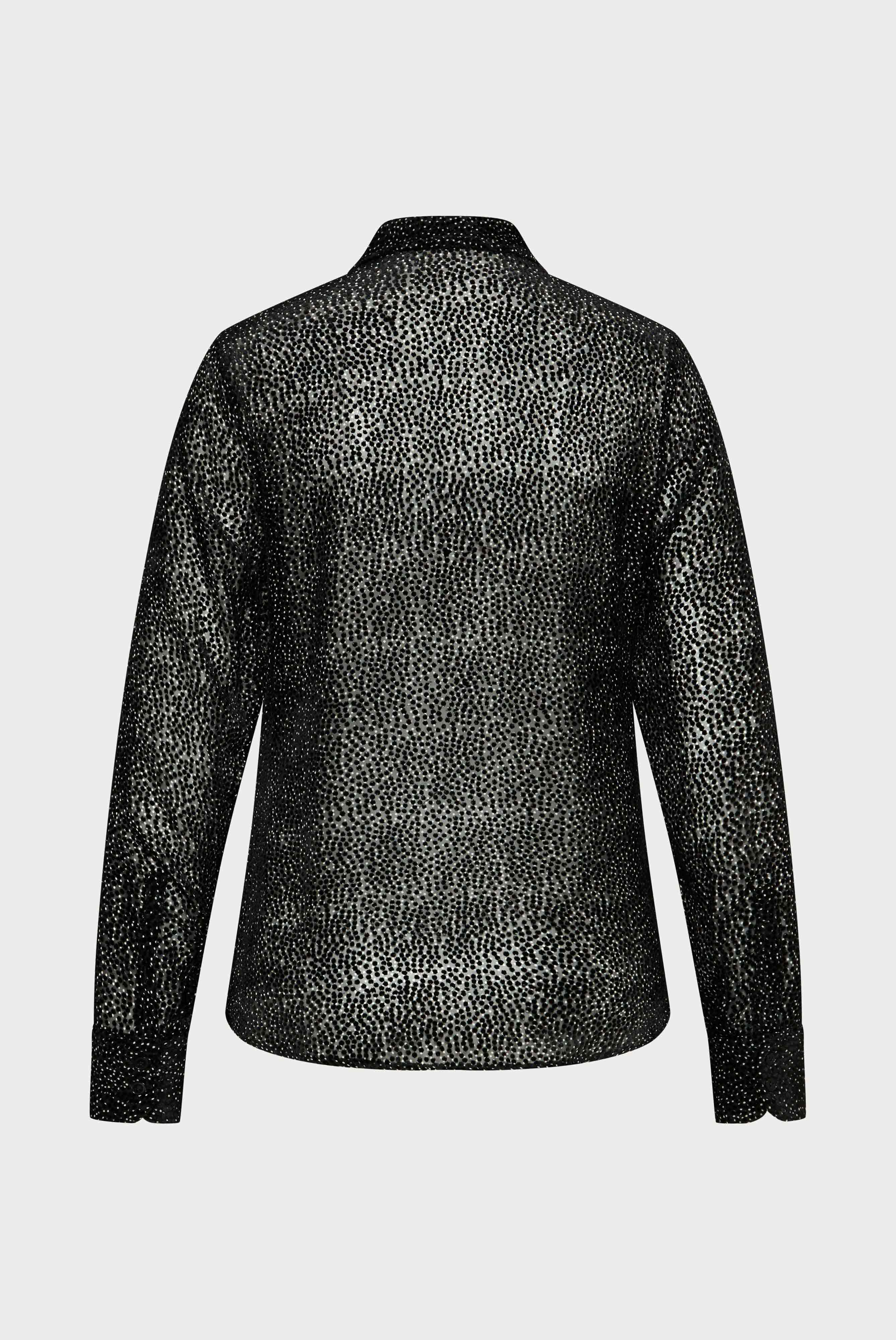 Devoré Hemdbluse Bedruckt Schwarz