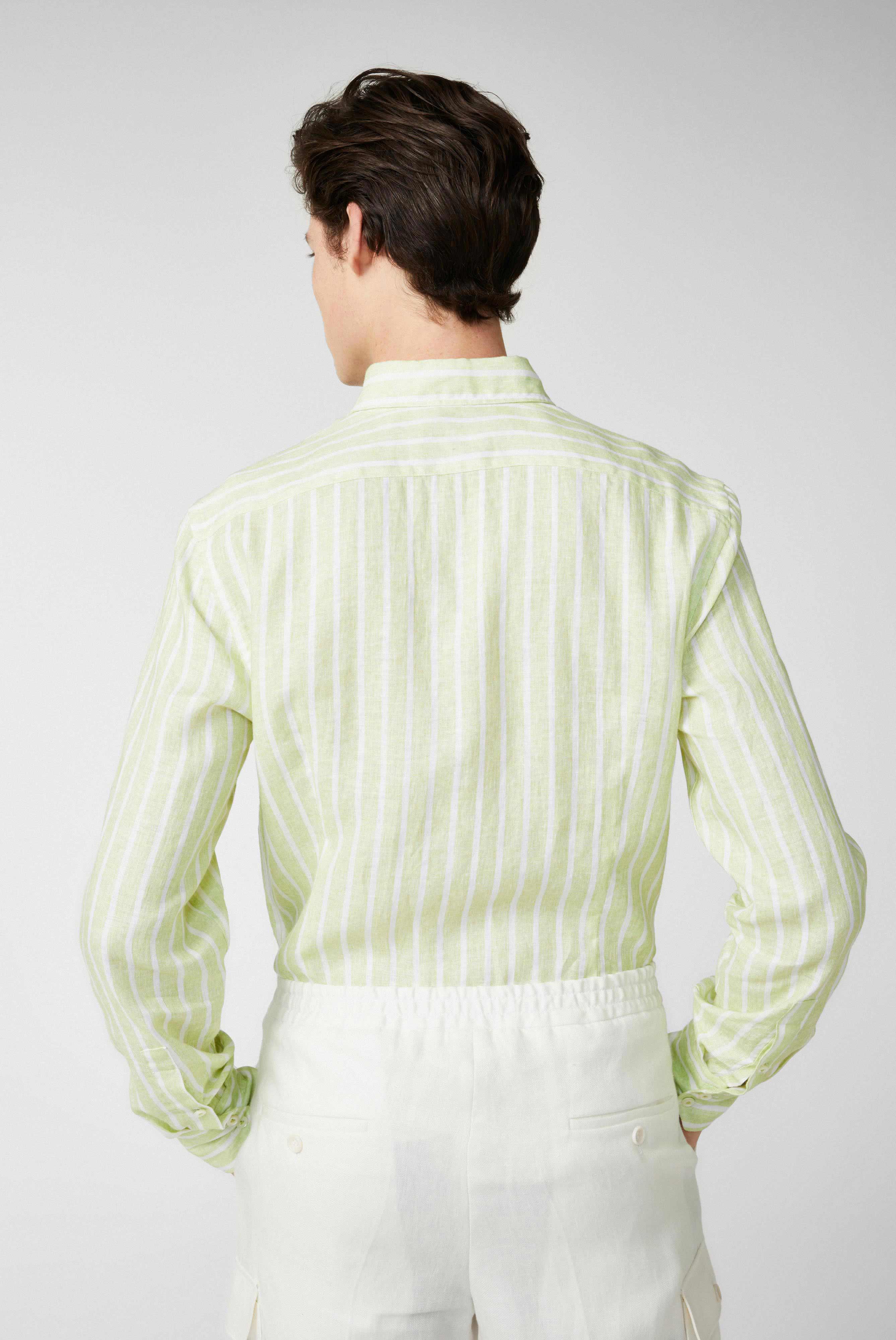 Van Laack-Button-Down-Hemd aus Leinen mit Streifendruck Beige-Hemden & Blusen-Black-Deal-Outlet-by-ARCHIVIST