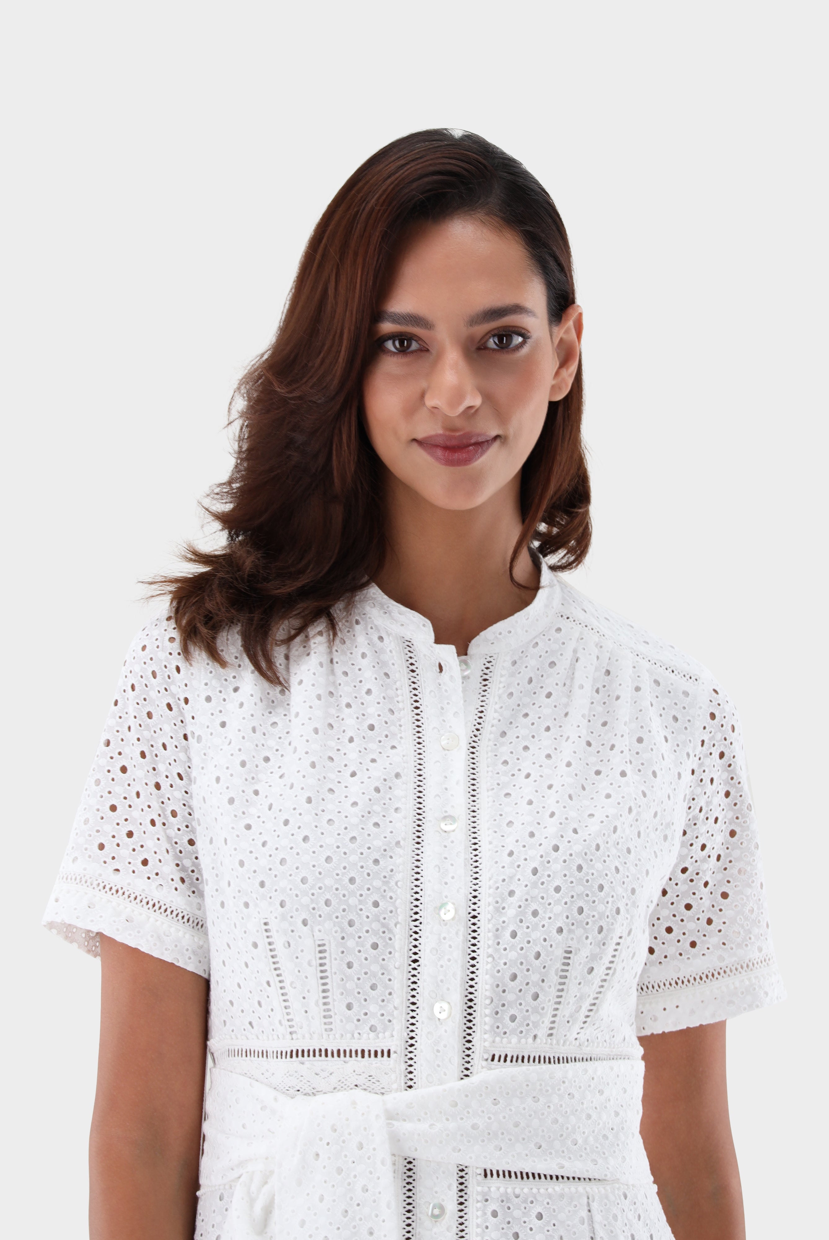 Van Laack-Knielanges Kleid mit Lochstickerei-Kleider & Röcke-Black-Deal-Outlet-by-ARCHIVIST