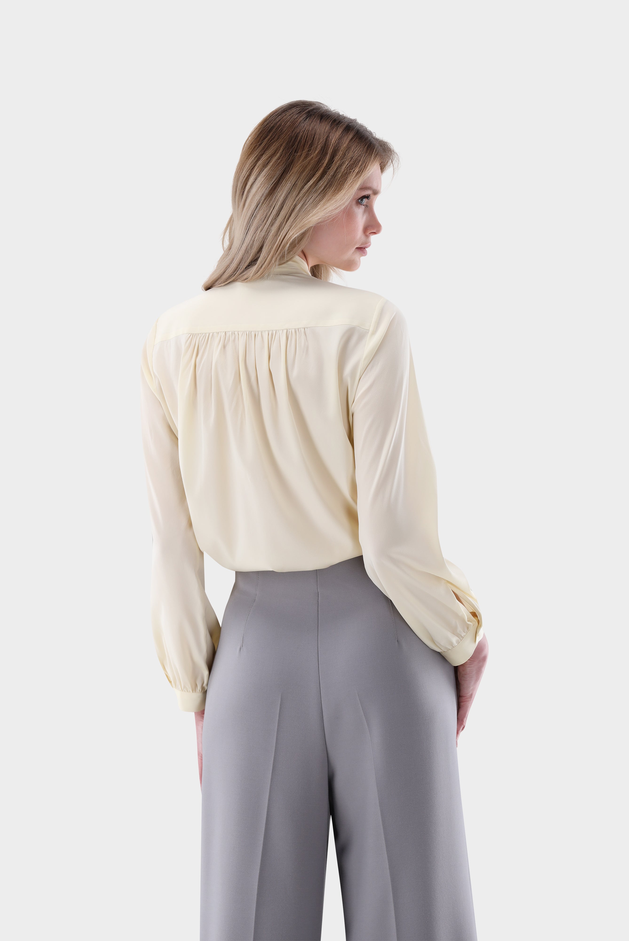 Silk pussy-bow blouse