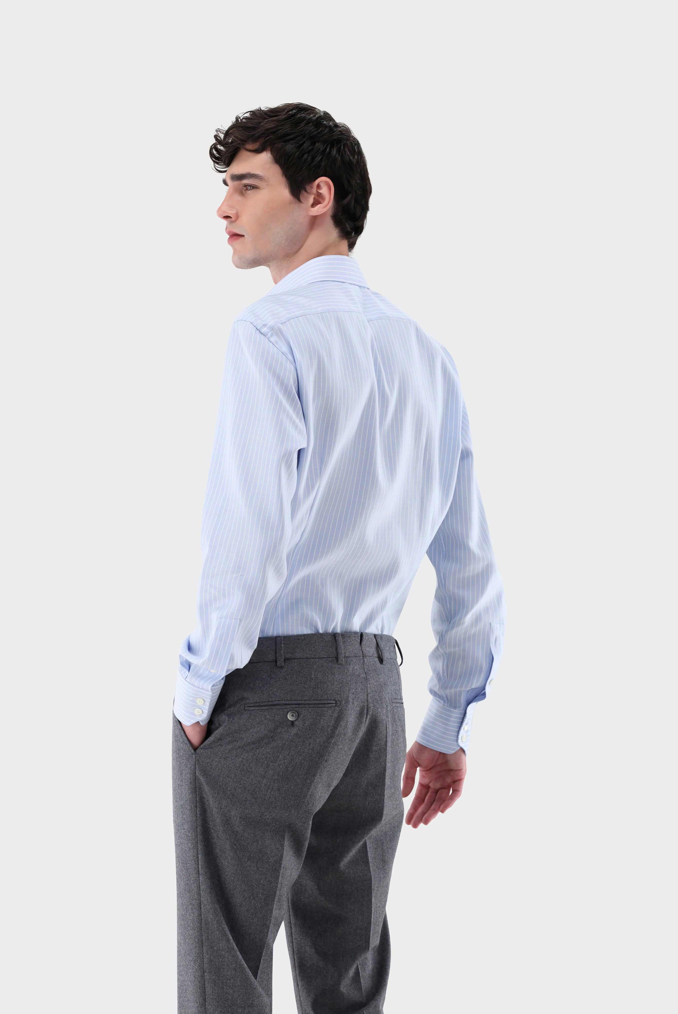 Van Laack-Gestreiftes Twill Businesshemd Tailor Fit-Hemden & Blusen-Black-Deal-Outlet-by-ARCHIVIST