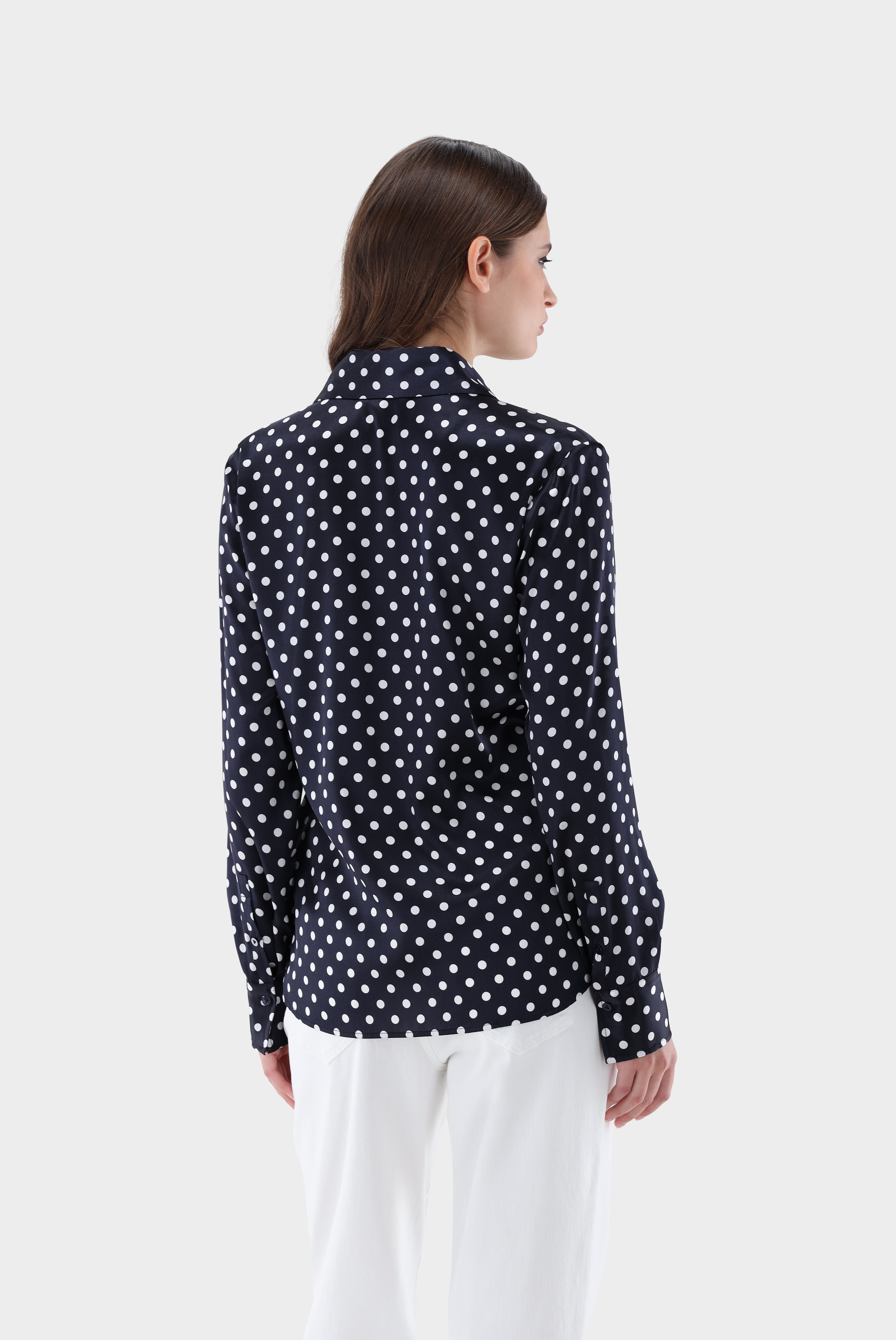 Hemdbluse mit Tupfen-Druck