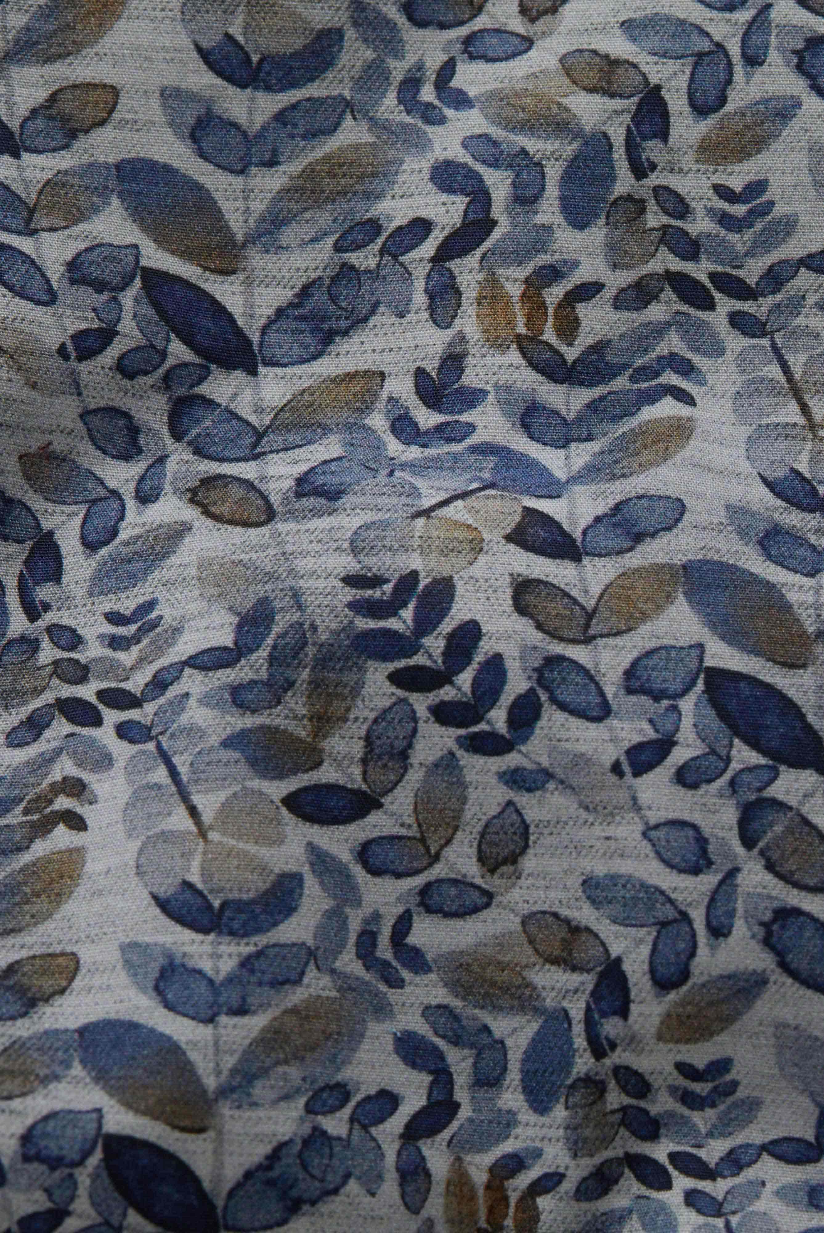 Hemd mit Blumen Print Tailor Fit Grau/Blau