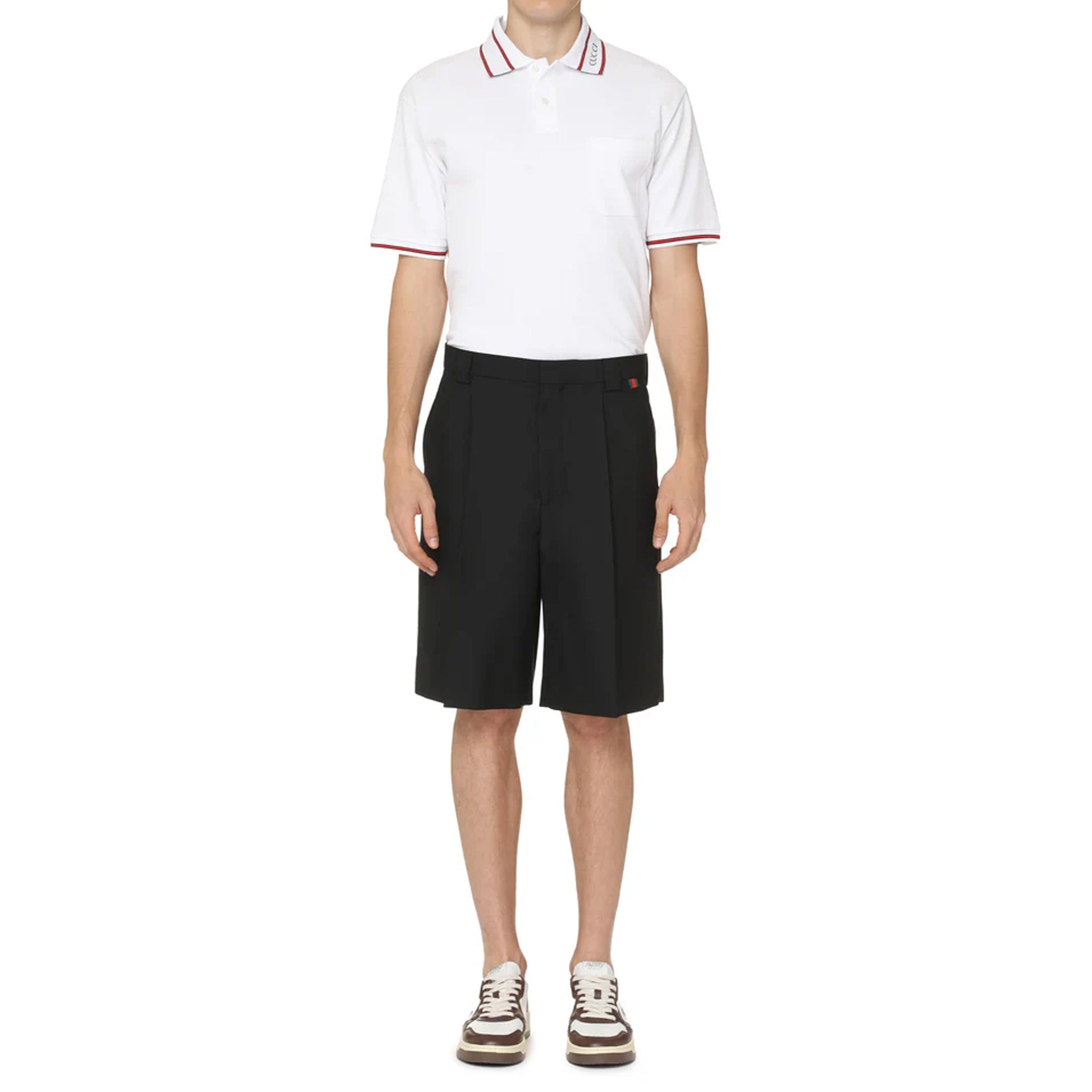 Gucci-Gucci Gabardine Bermuda Shorts-MEN CLOTHING-Black-Deal-Outlet-by-ARCHIVIST