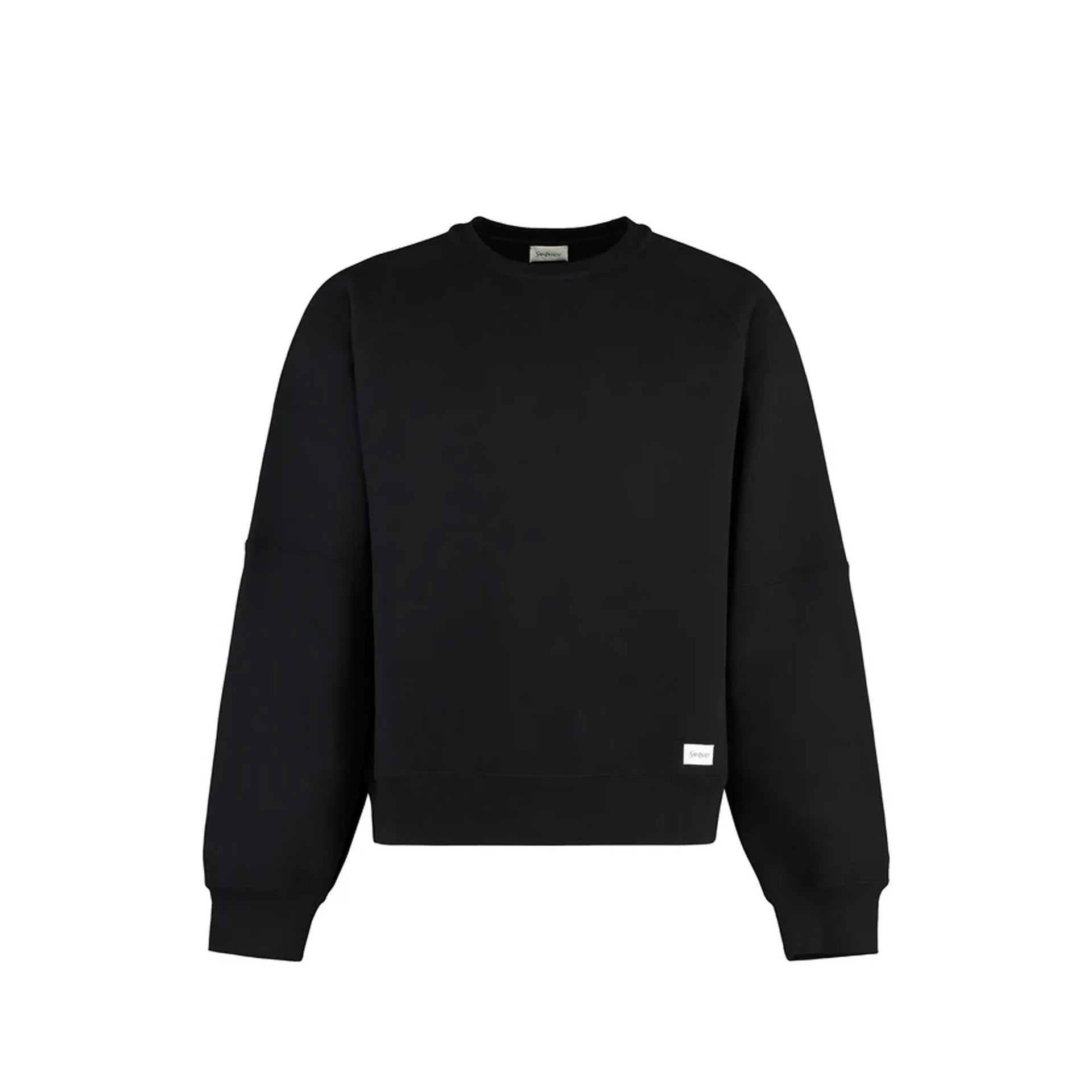 Saint Laurent-Saint Laurent Cotton Logo Sweatshirt-MEN CLOTHING-Black-Deal-Outlet-by-ARCHIVIST