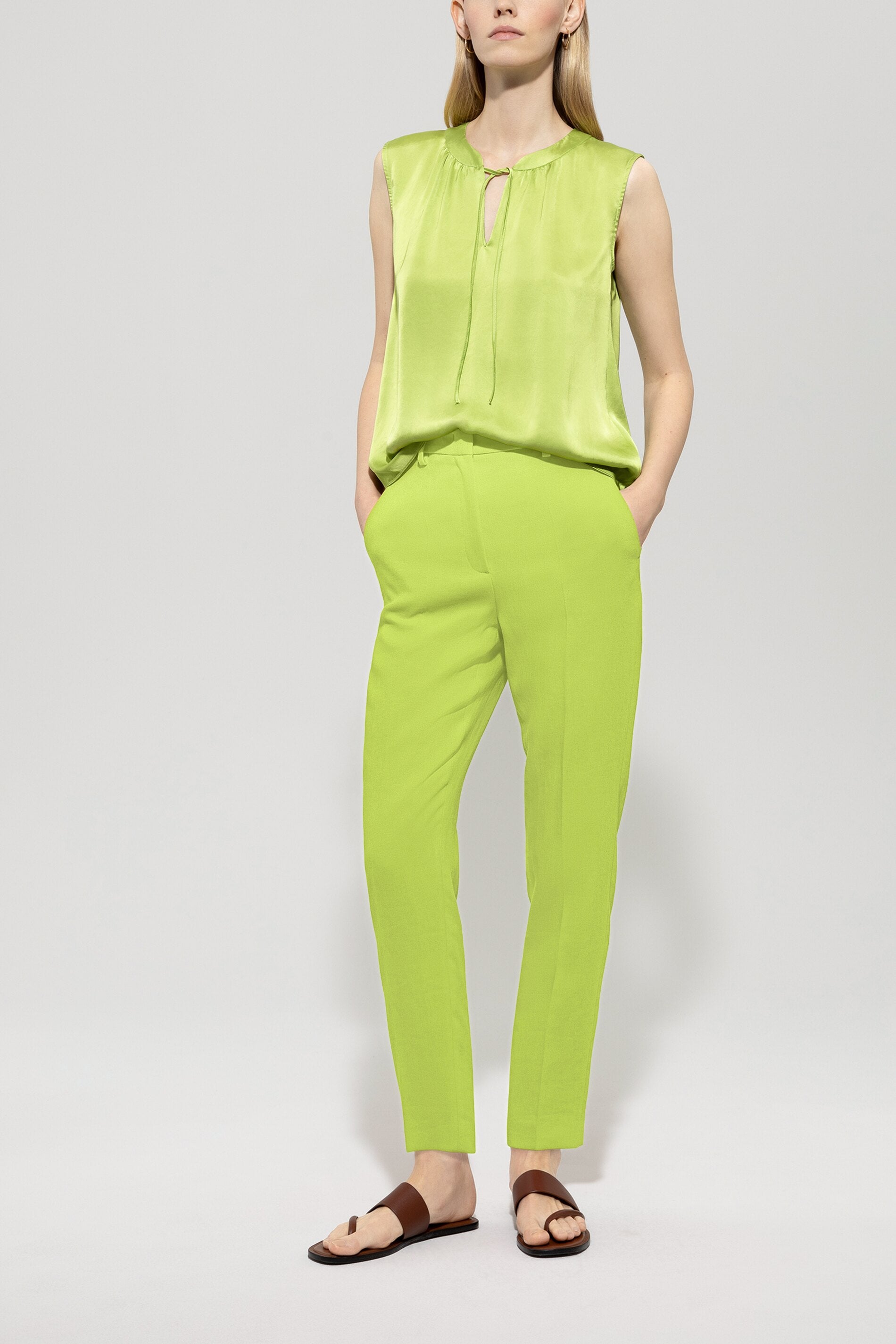 Tailored-Pants aus Leinen-Mix