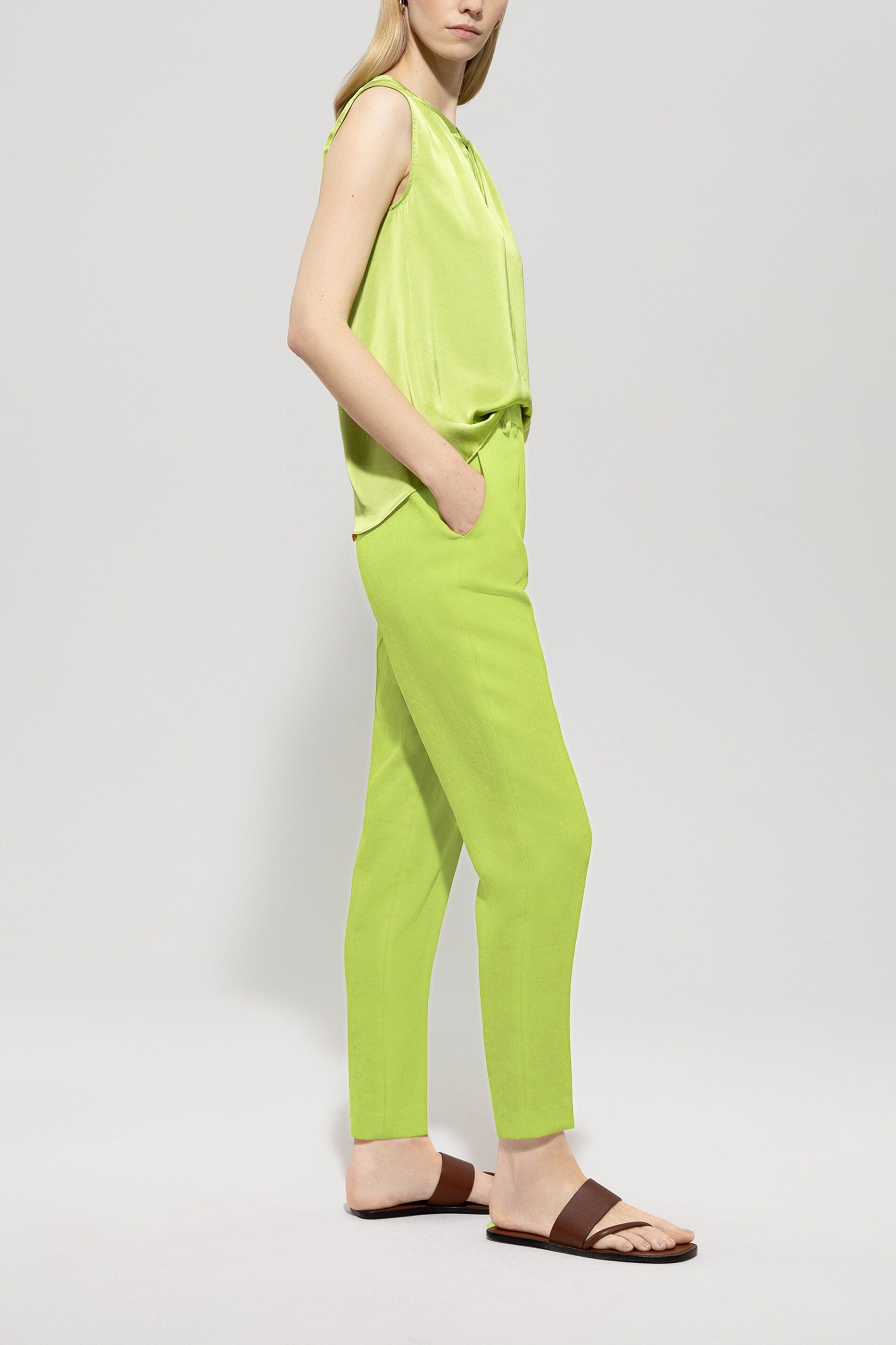Tailored-Pants aus Leinen-Mix