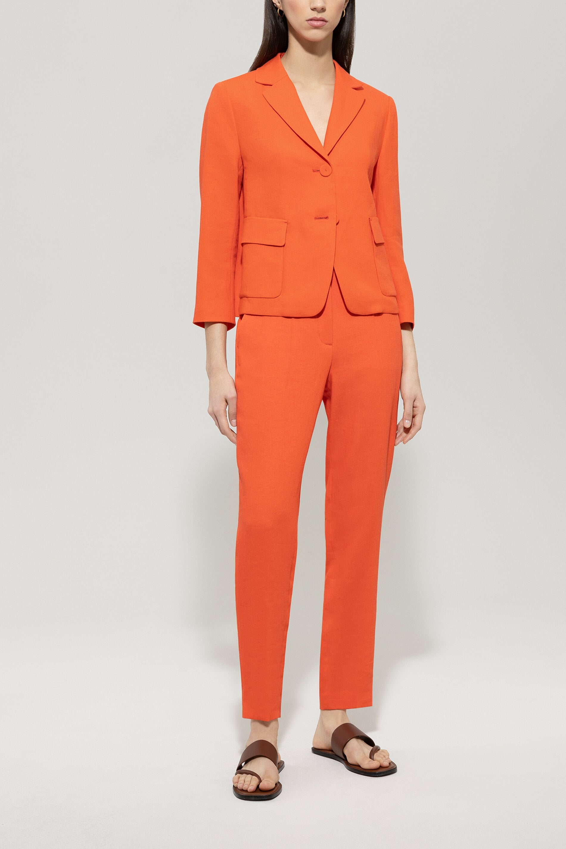 Tailored-Pants aus Leinen-Mix