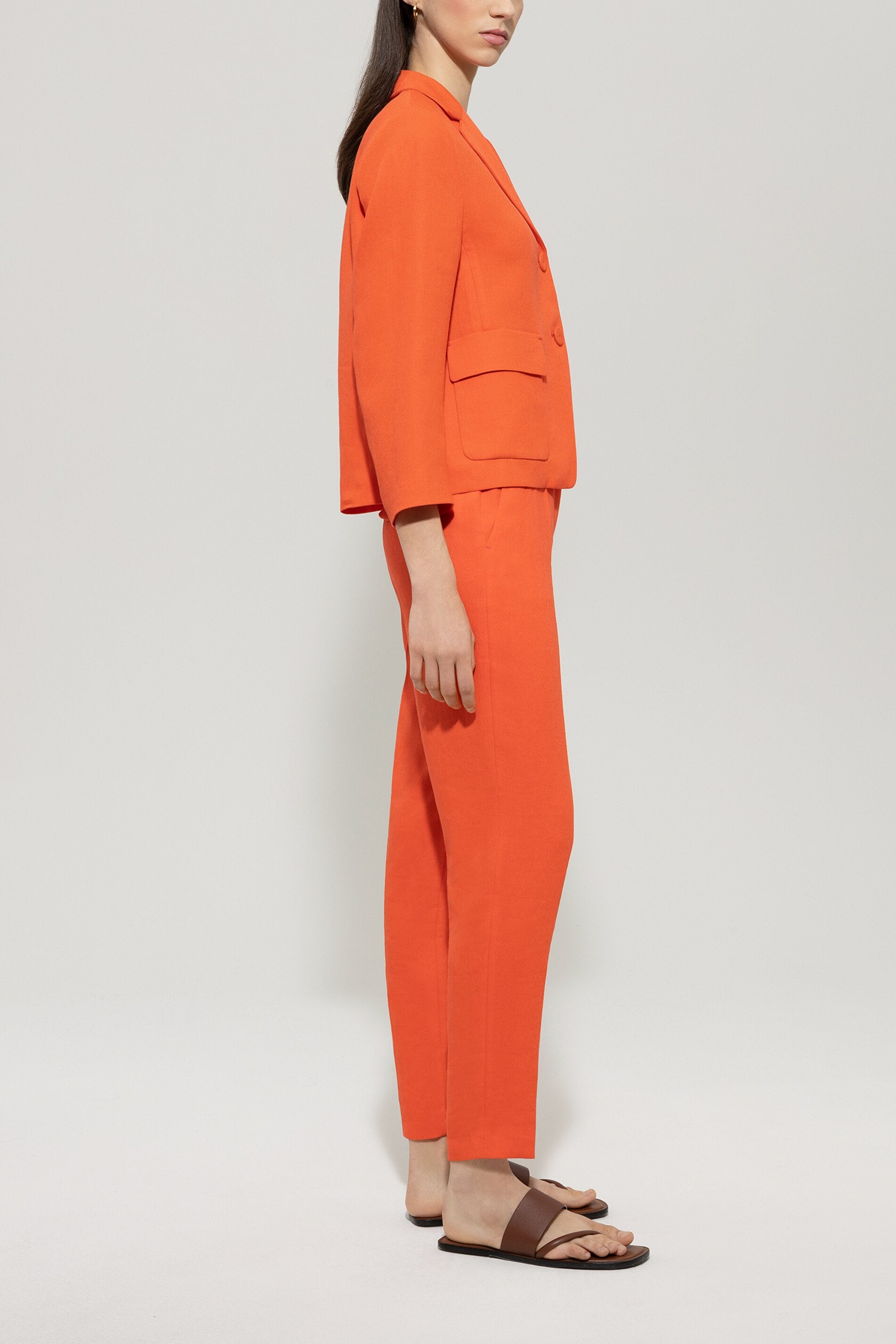 Tailored-Pants aus Leinen-Mix