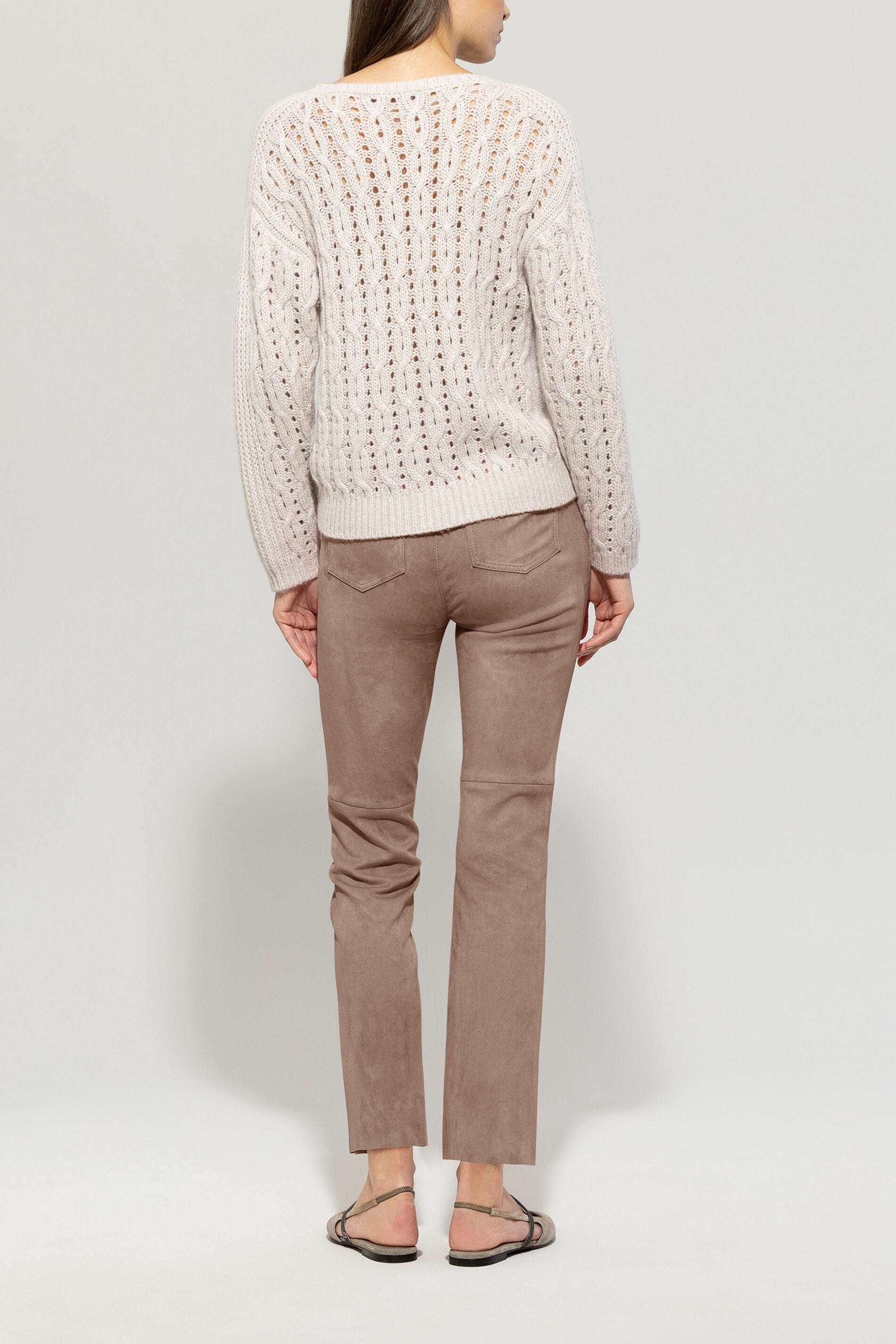 Veloursleder-Babyflare-Pants