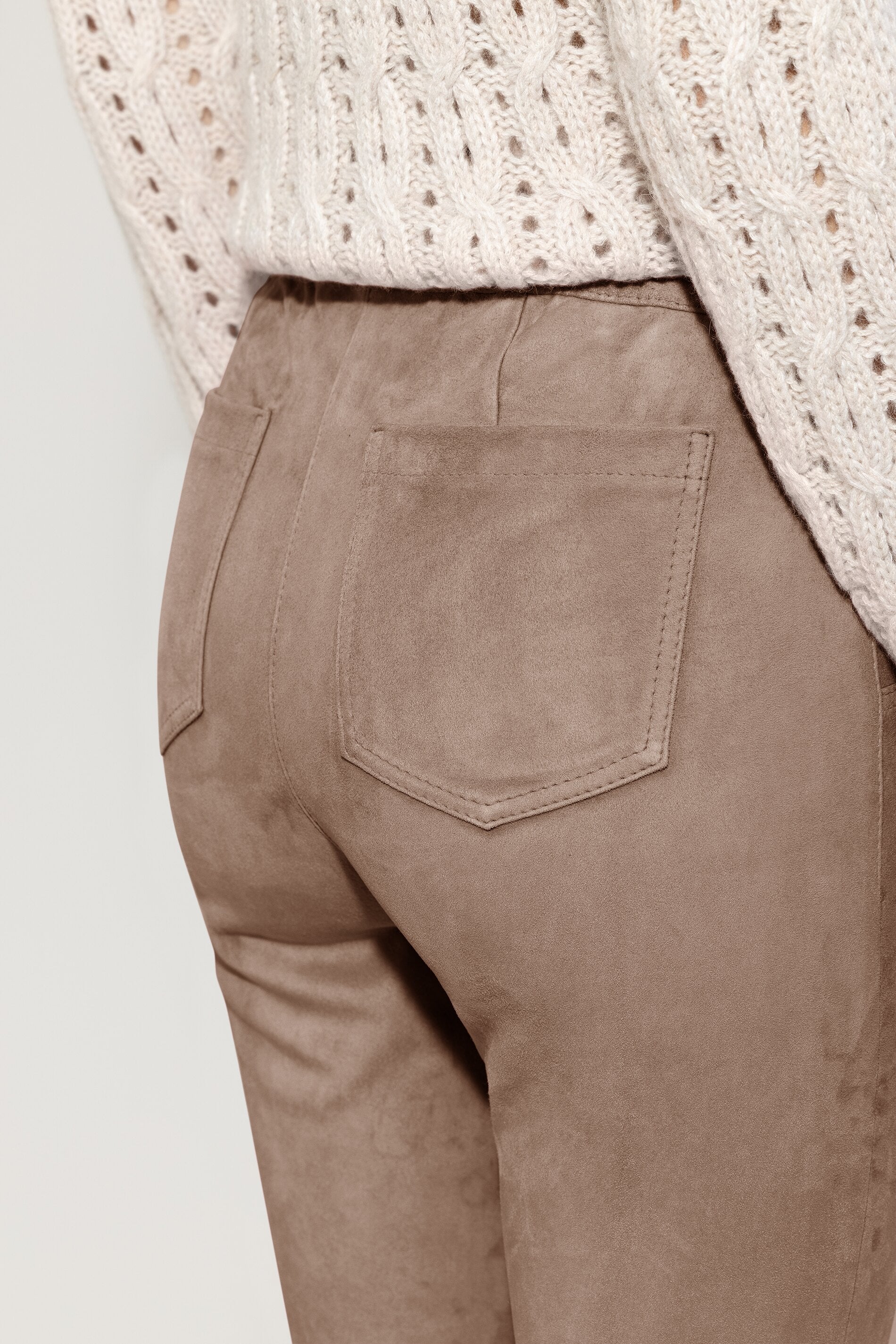 Veloursleder-Babyflare-Pants