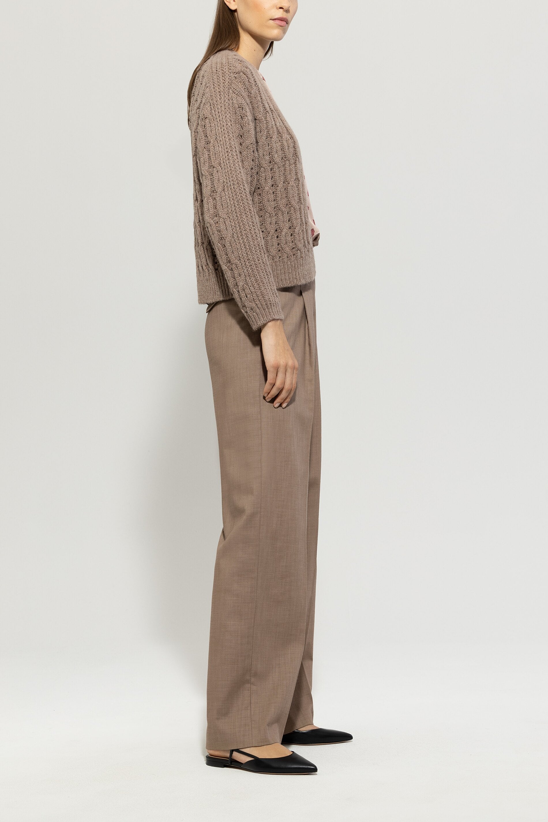 Wideleg-Pants mit Bundfalte