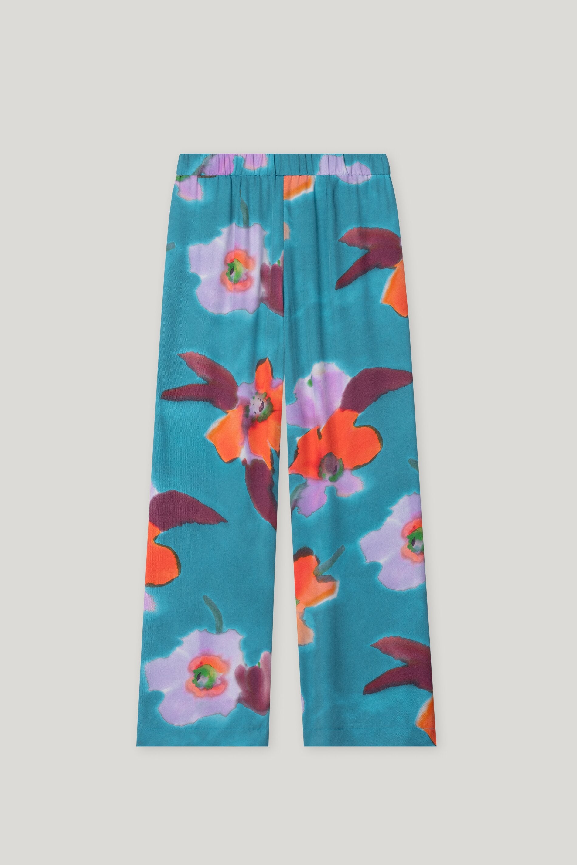Wideleg mit Hibiskus-Print