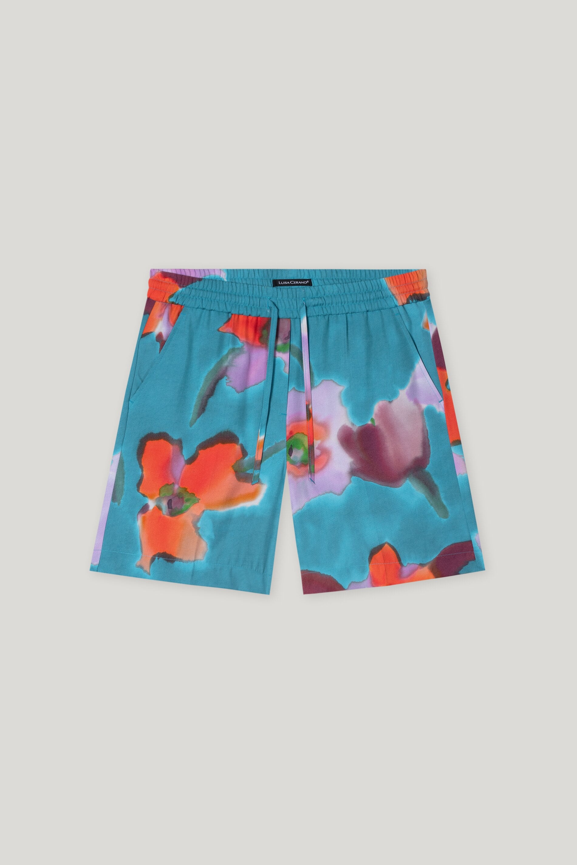 Shorts mit Hibiskus-Print