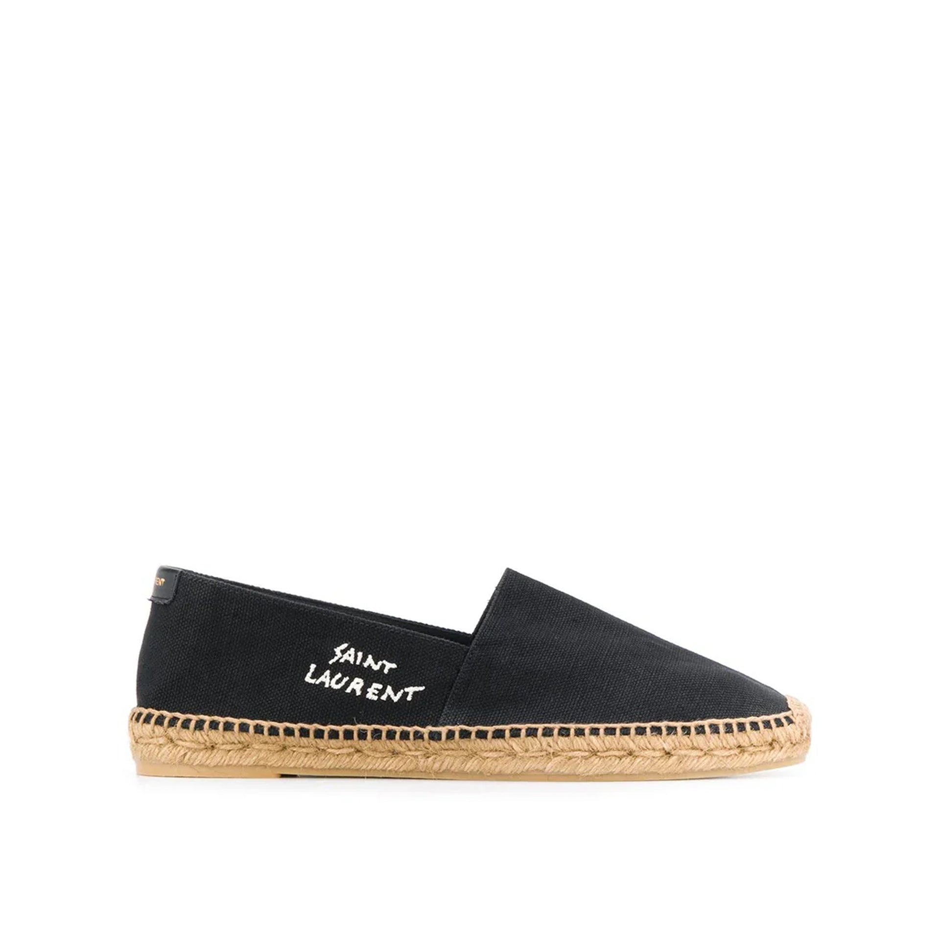 Saint Laurent-Saint Laurent Canvas Logo Espadrilles-MEN SHOES-Black-Deal-Outlet-by-ARCHIVIST