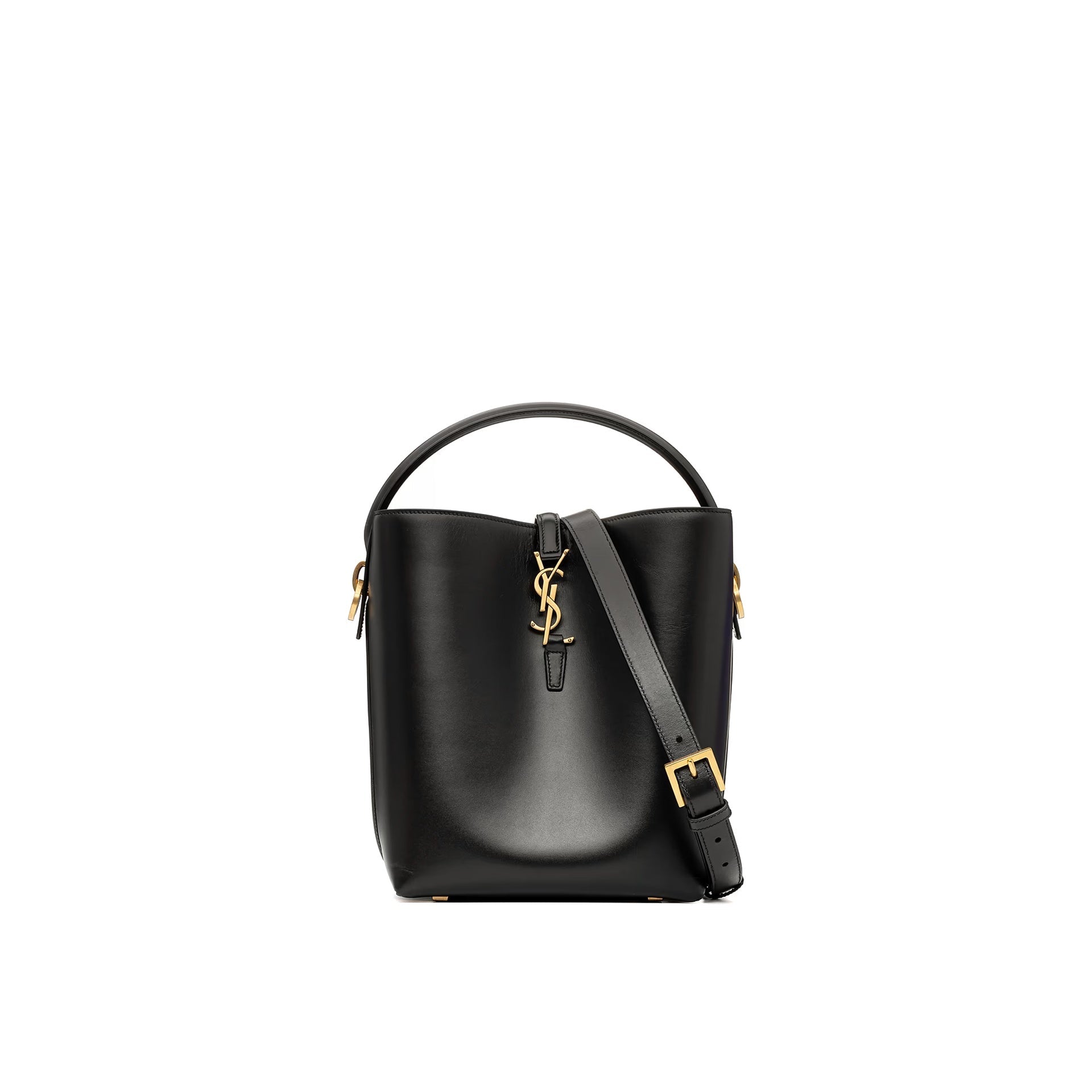 Saint Laurent-Saint Laurent Le 37 Small Leather Bucket Bag-WOMEN BAGS-Black-Deal-Outlet-by-ARCHIVIST