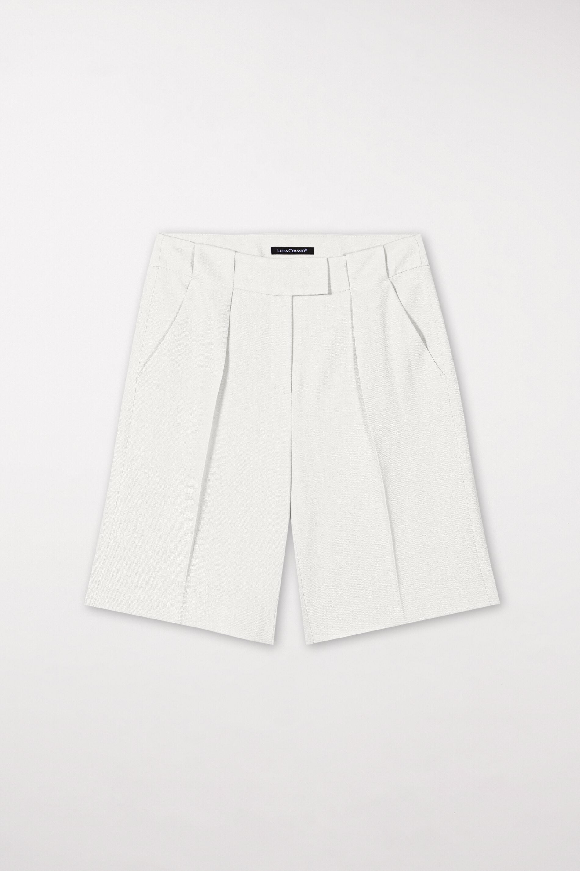 Bermuda-Shorts aus Leinen-Mix