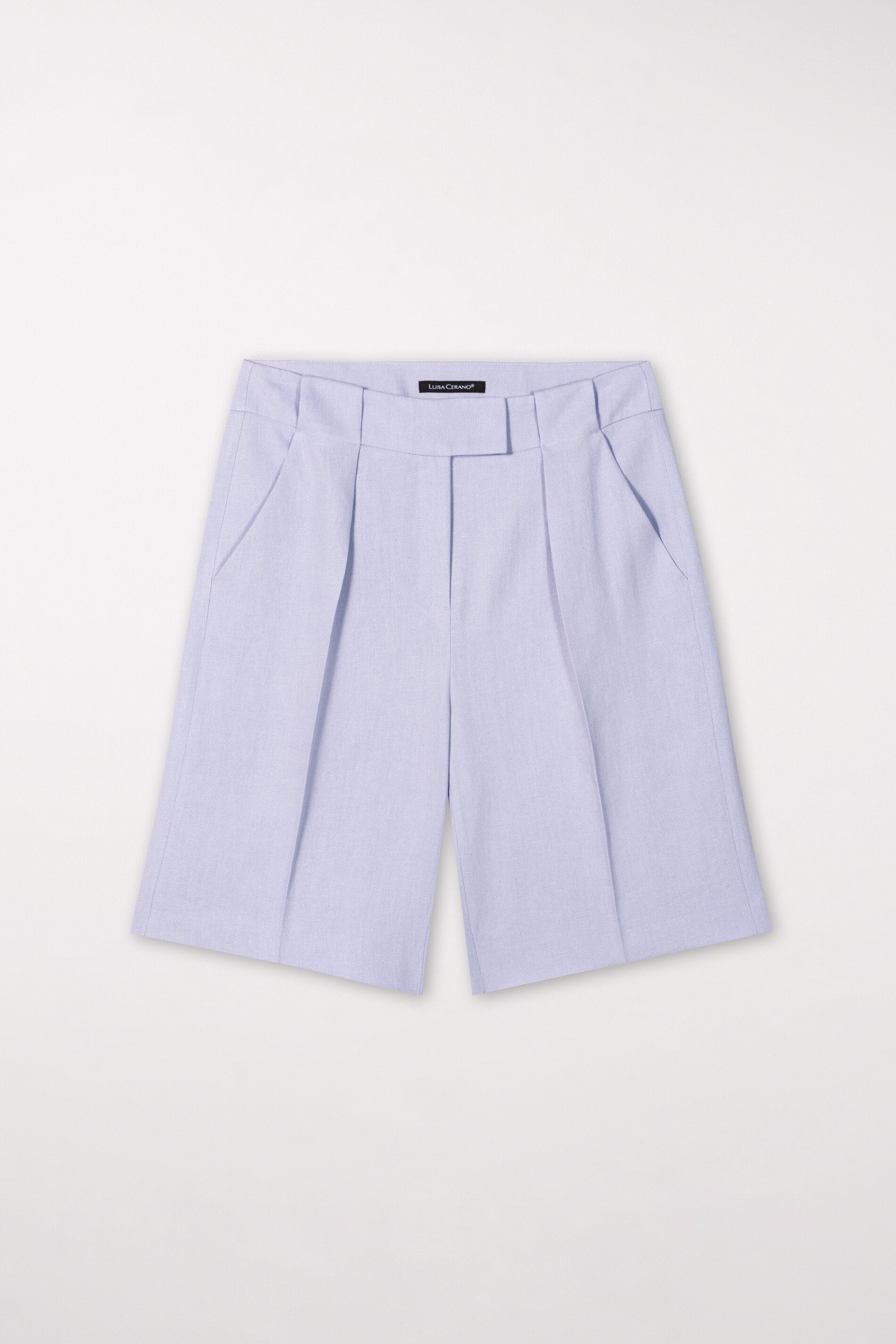 Bermuda-Shorts aus Leinen-Mix
