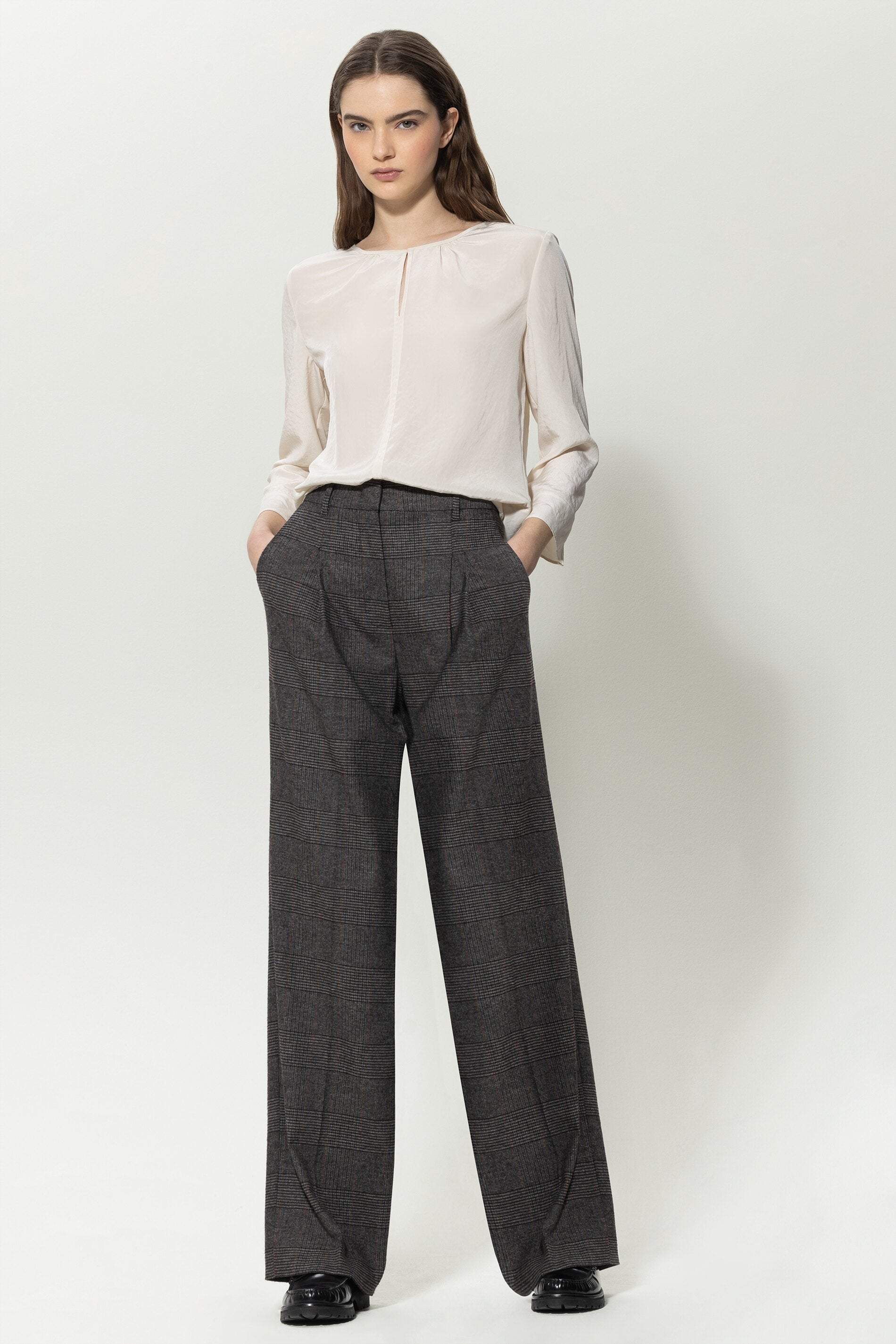 Glencheck-Wideleg-Pants-Hosen-Luisa Cerano-IM-SALE-ARCHIVIST