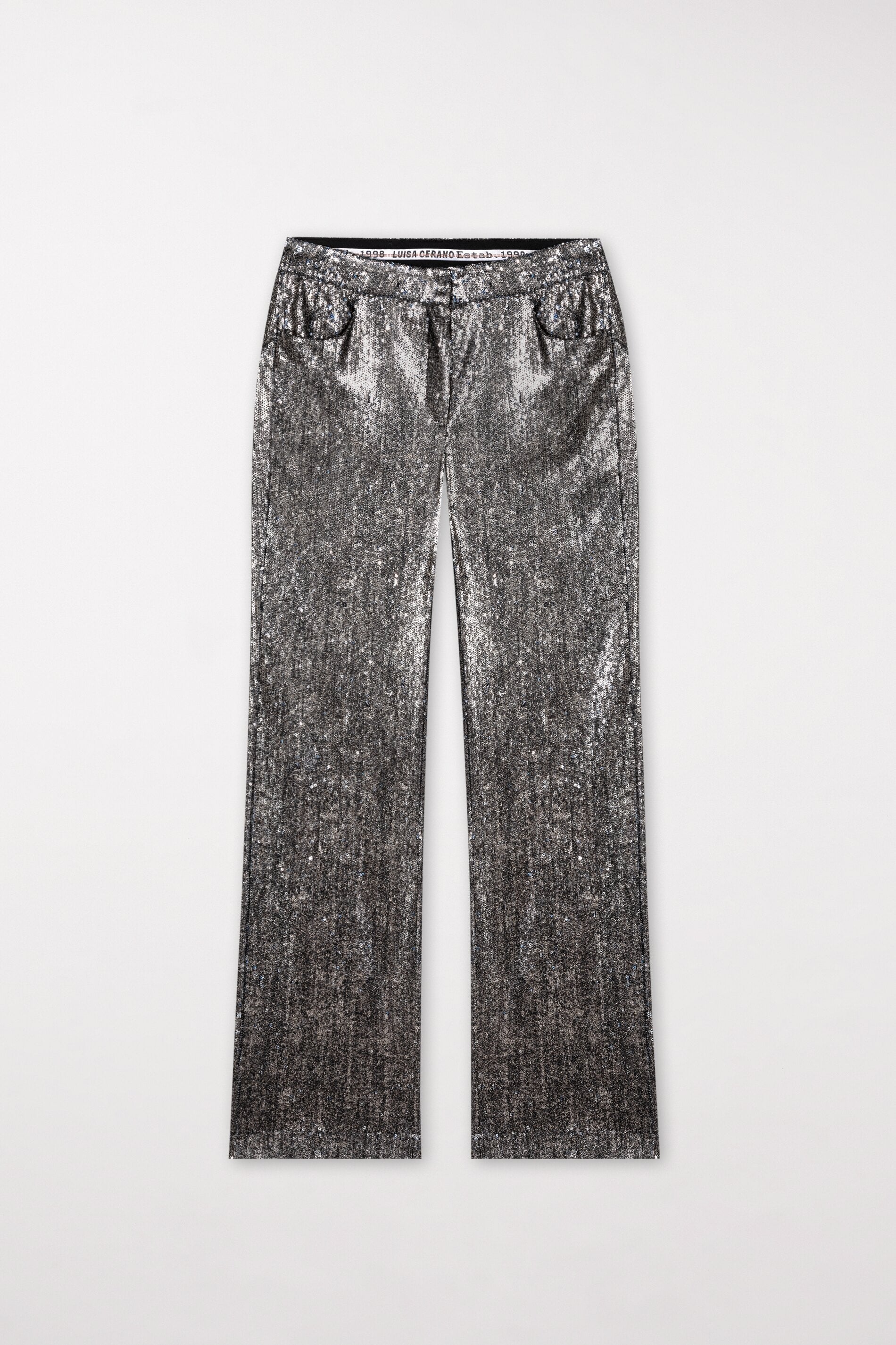 Flared-Pailletten-Pants-Hosen-Luisa Cerano-IM-SALE-ARCHIVIST