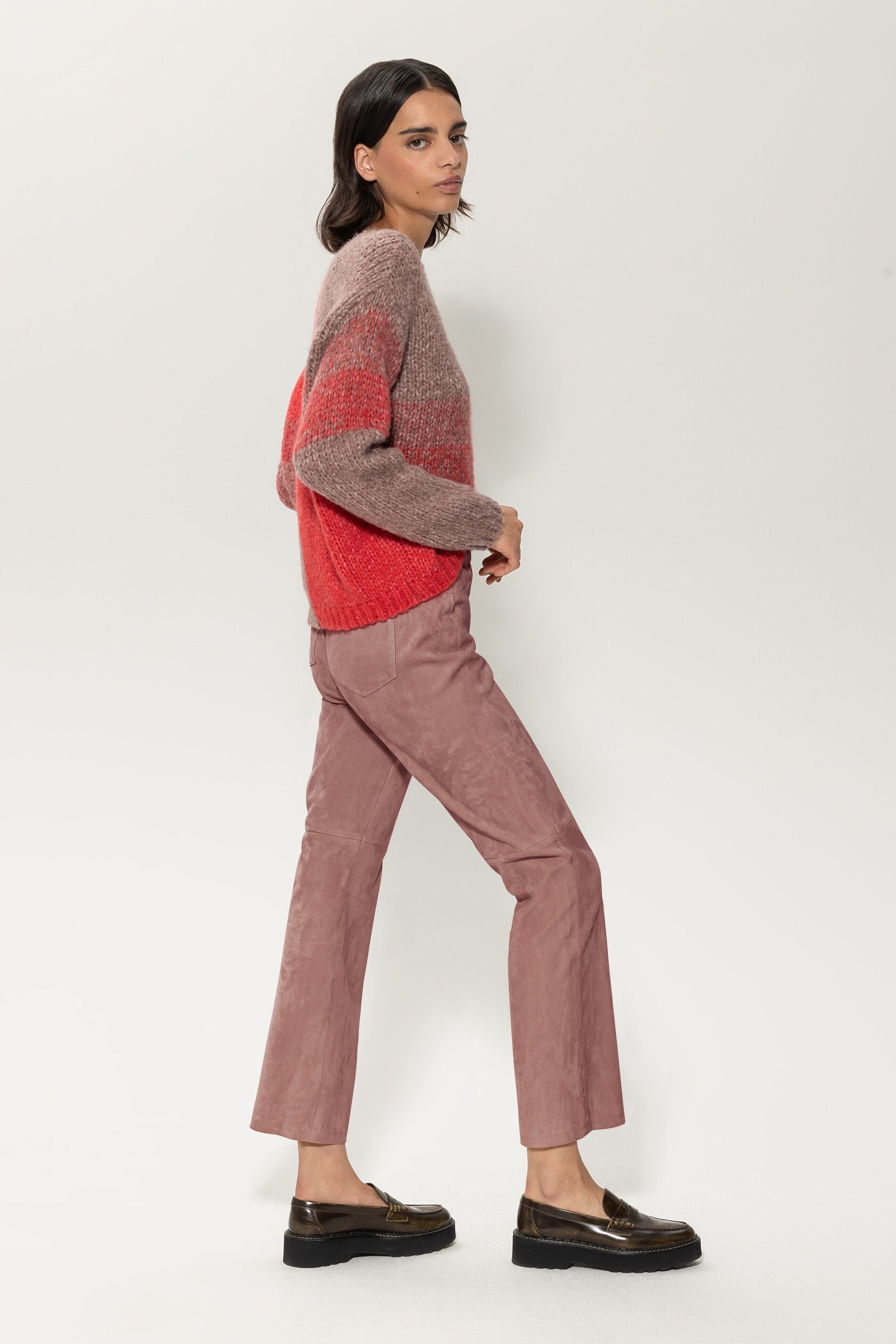 Veloursleder-Babyflare-Pants