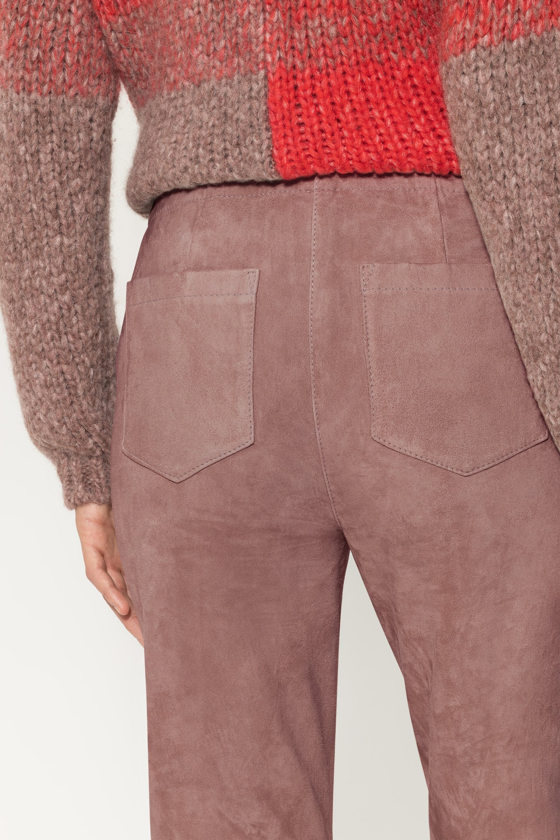 Veloursleder-Babyflare-Pants