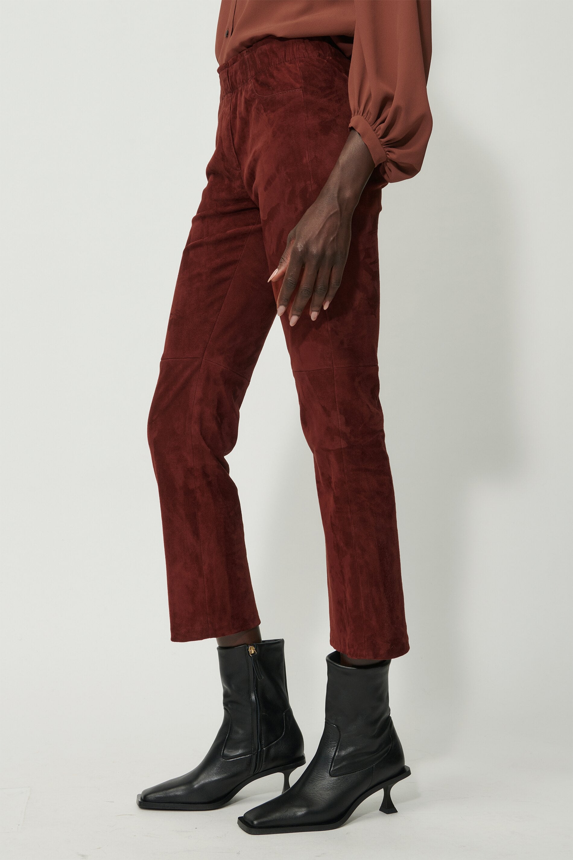 Veloursleder-Babyflare-Pants