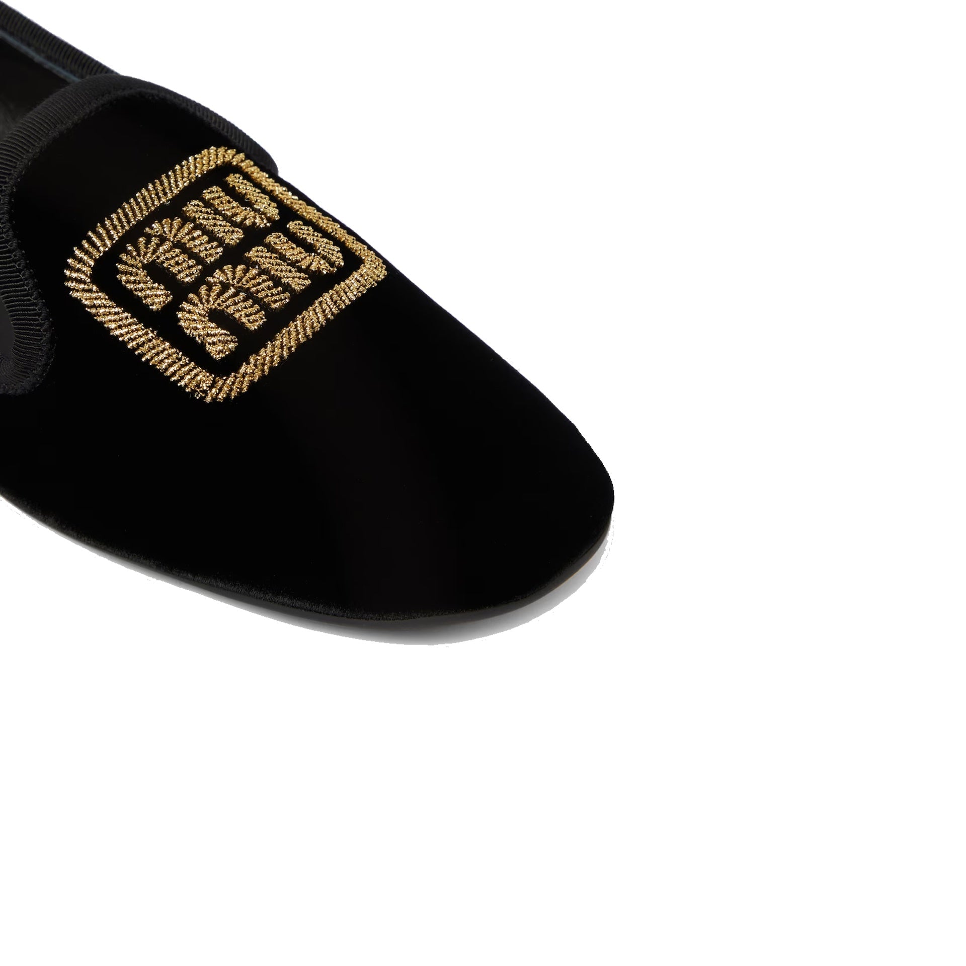 Miu Miu-Miu Miu Logo Velvet Flats-WOMEN SHOES-Black-Deal-Outlet-by-ARCHIVIST