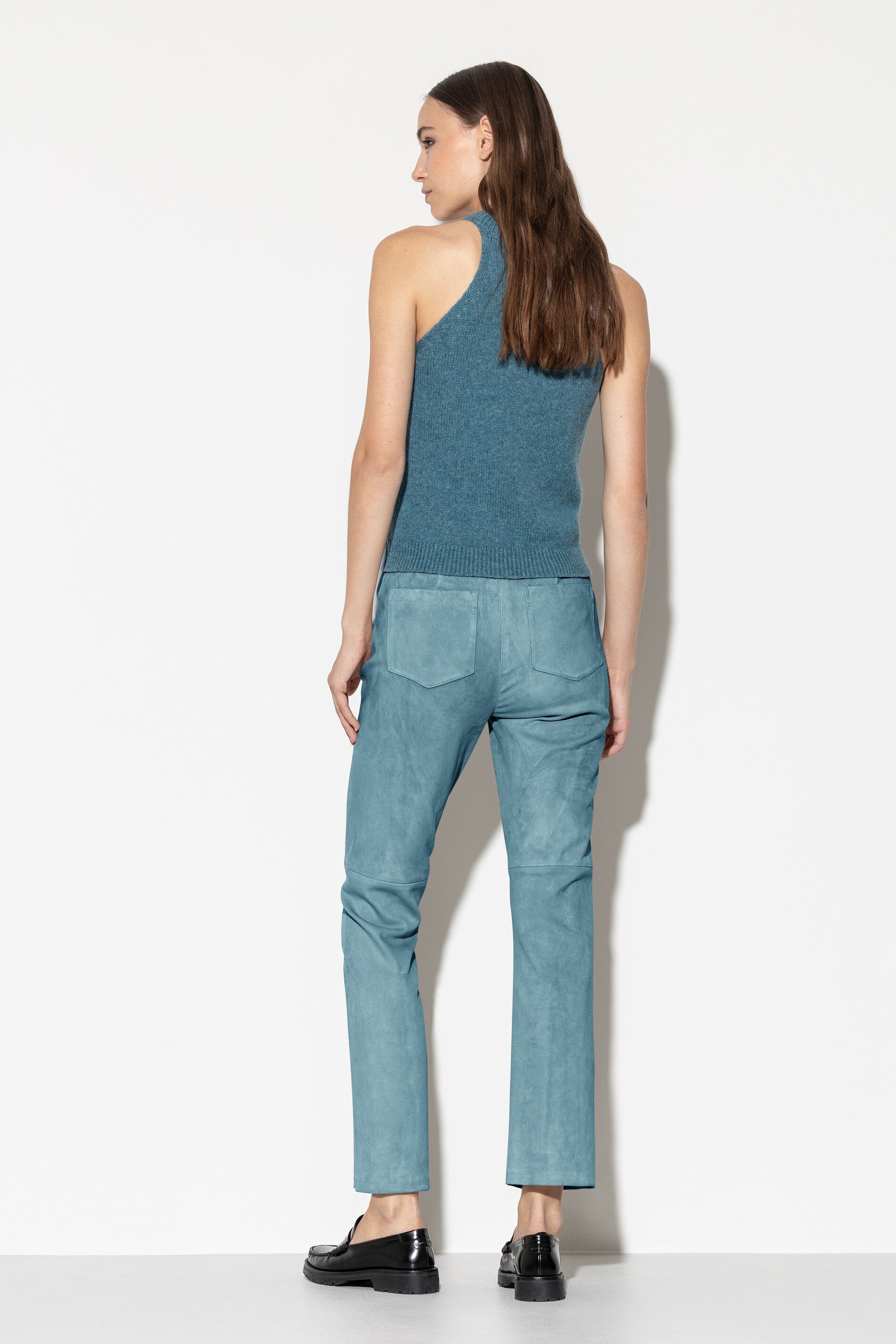 Veloursleder-Babyflare-Pants