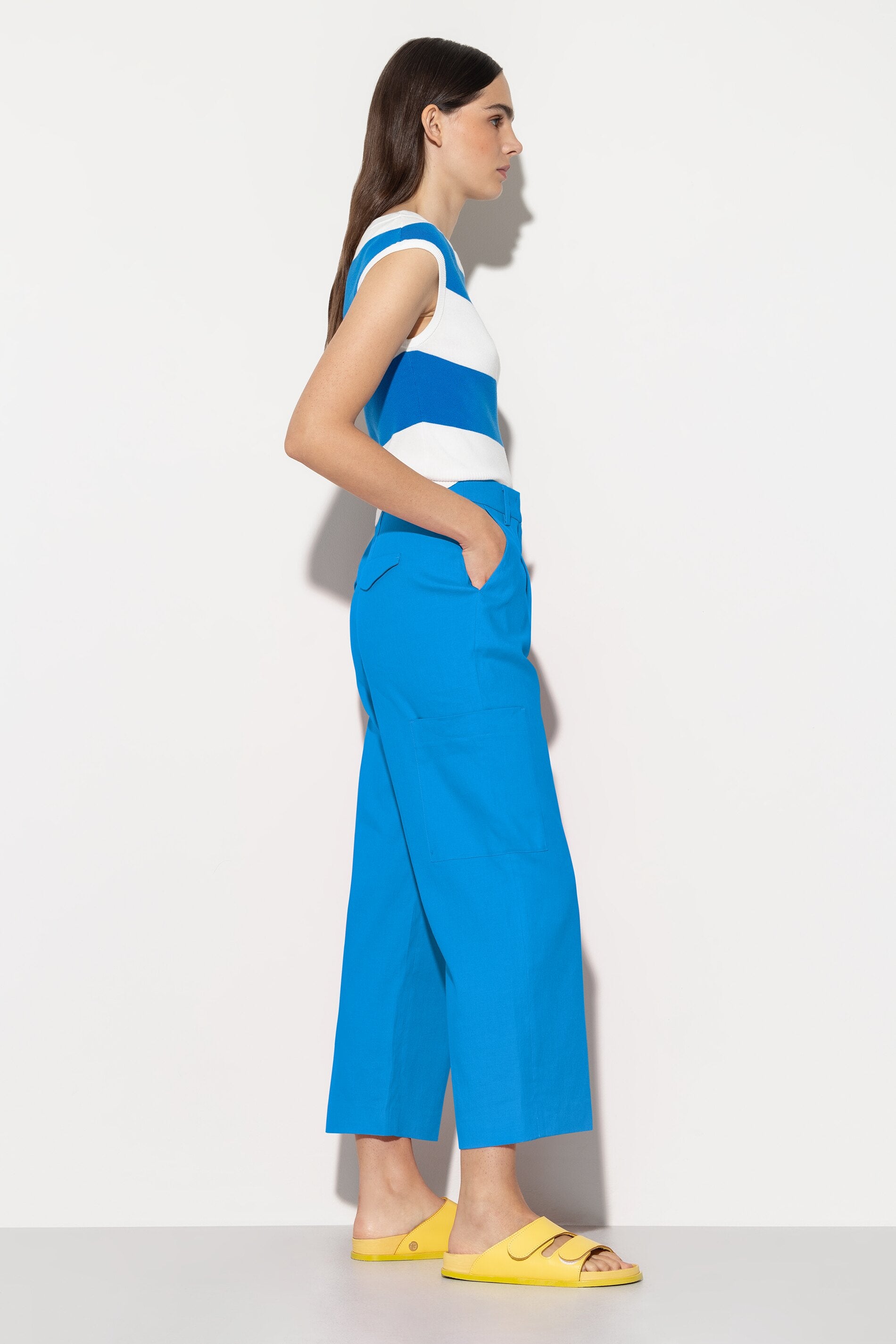 Cargo-Pants aus Leinen-Mix