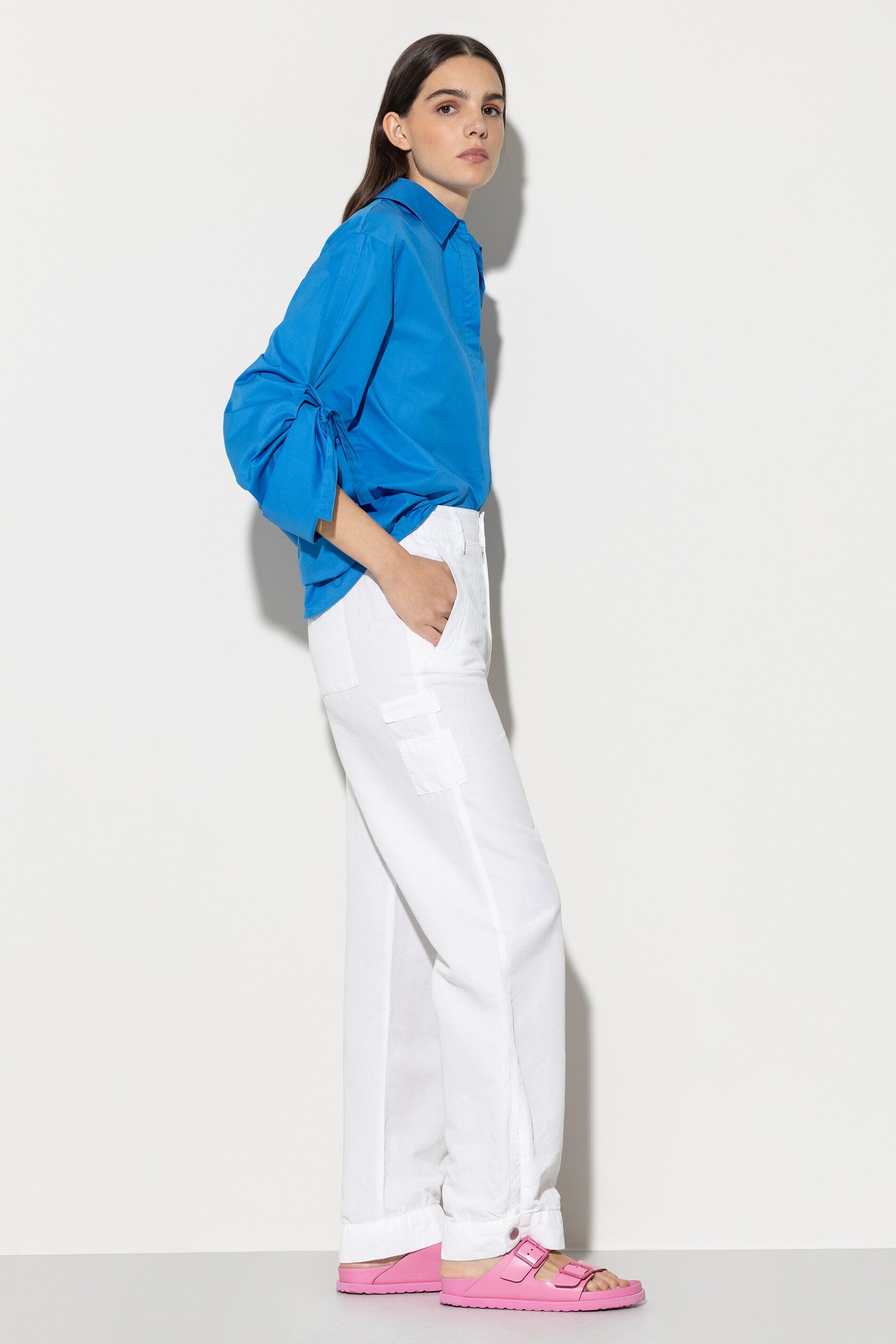 Cargo-Pants aus Leinen-Mix