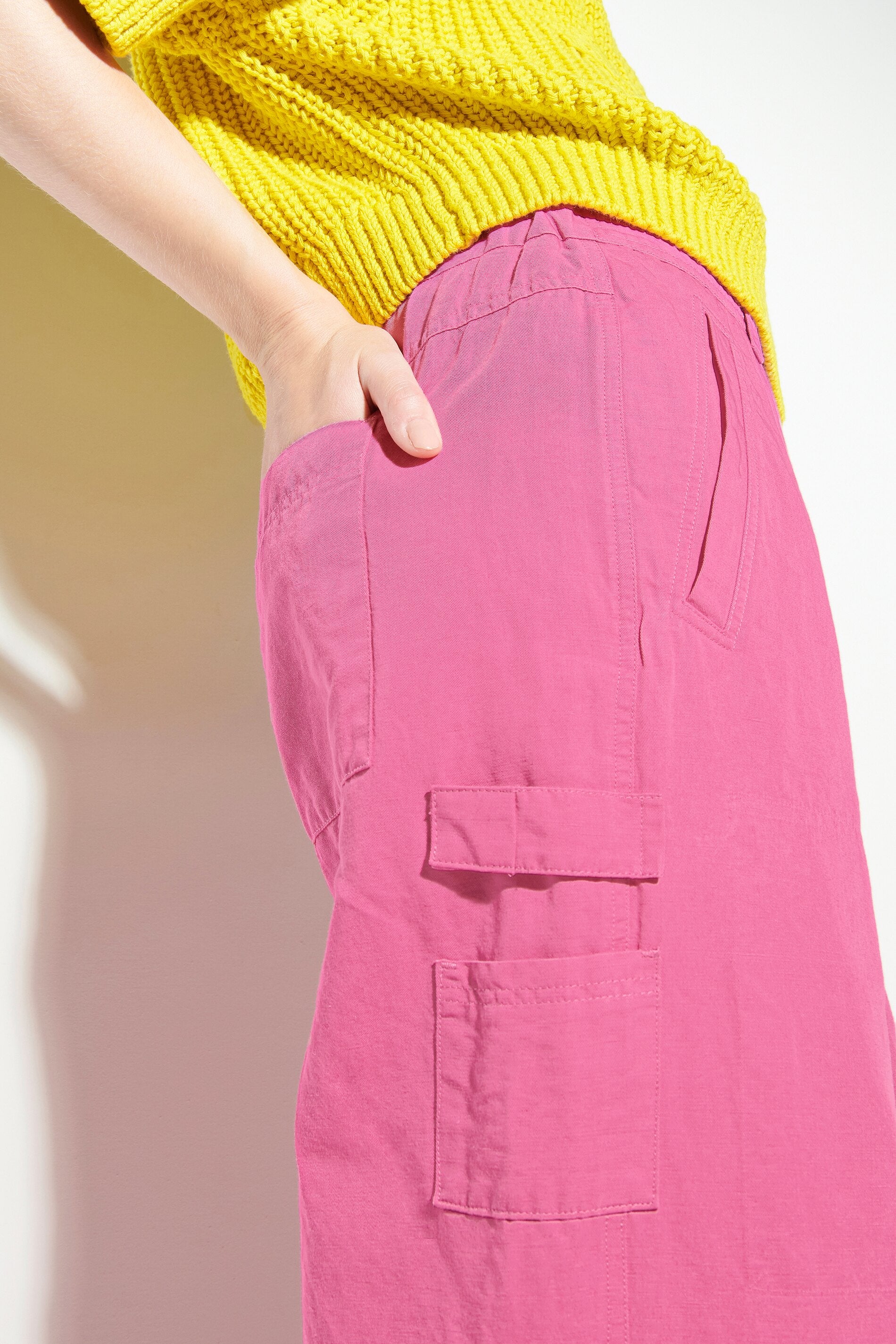 Cargo-Pants aus Leinen-Mix