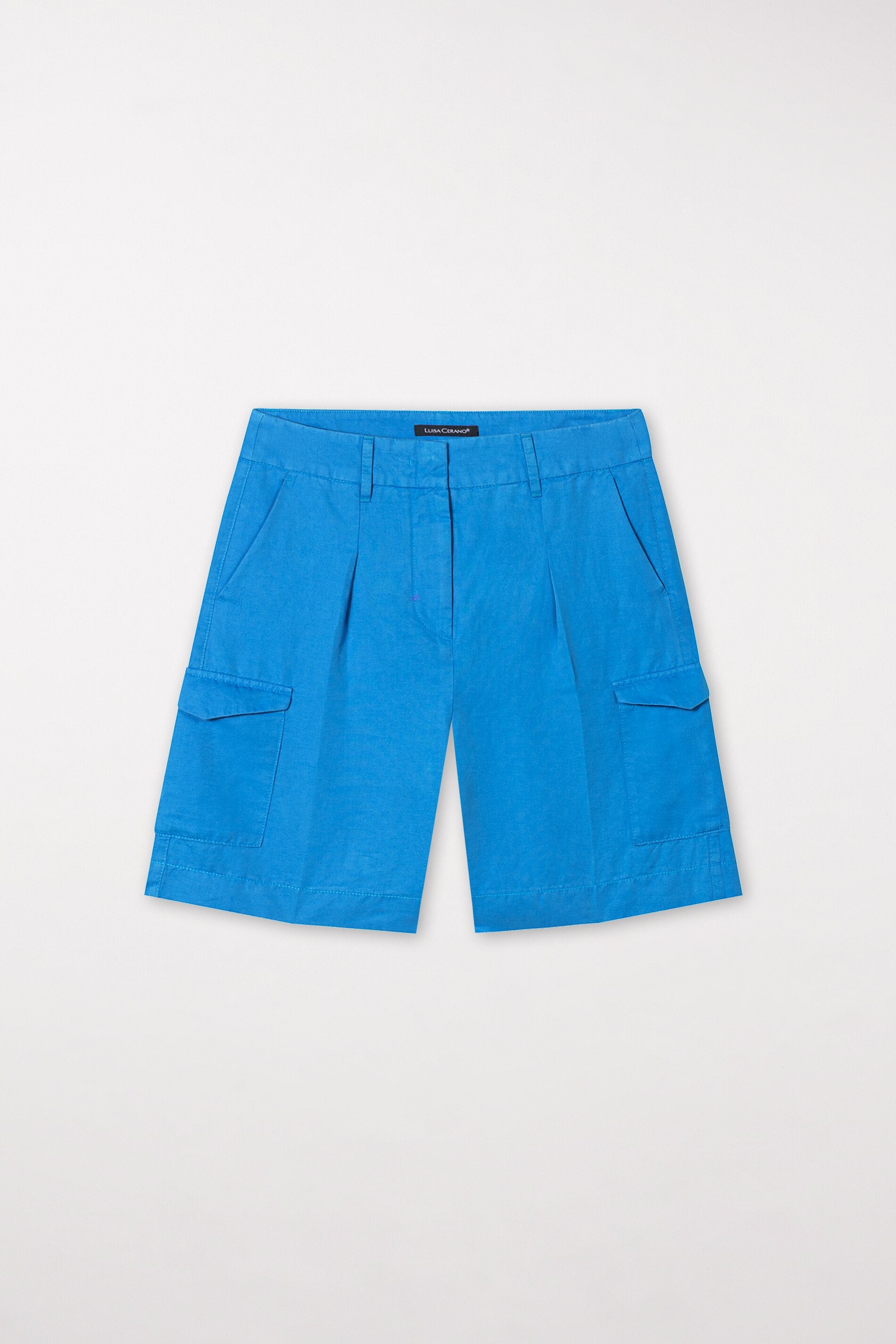 Cargo-Shorts aus Leinen-Mix