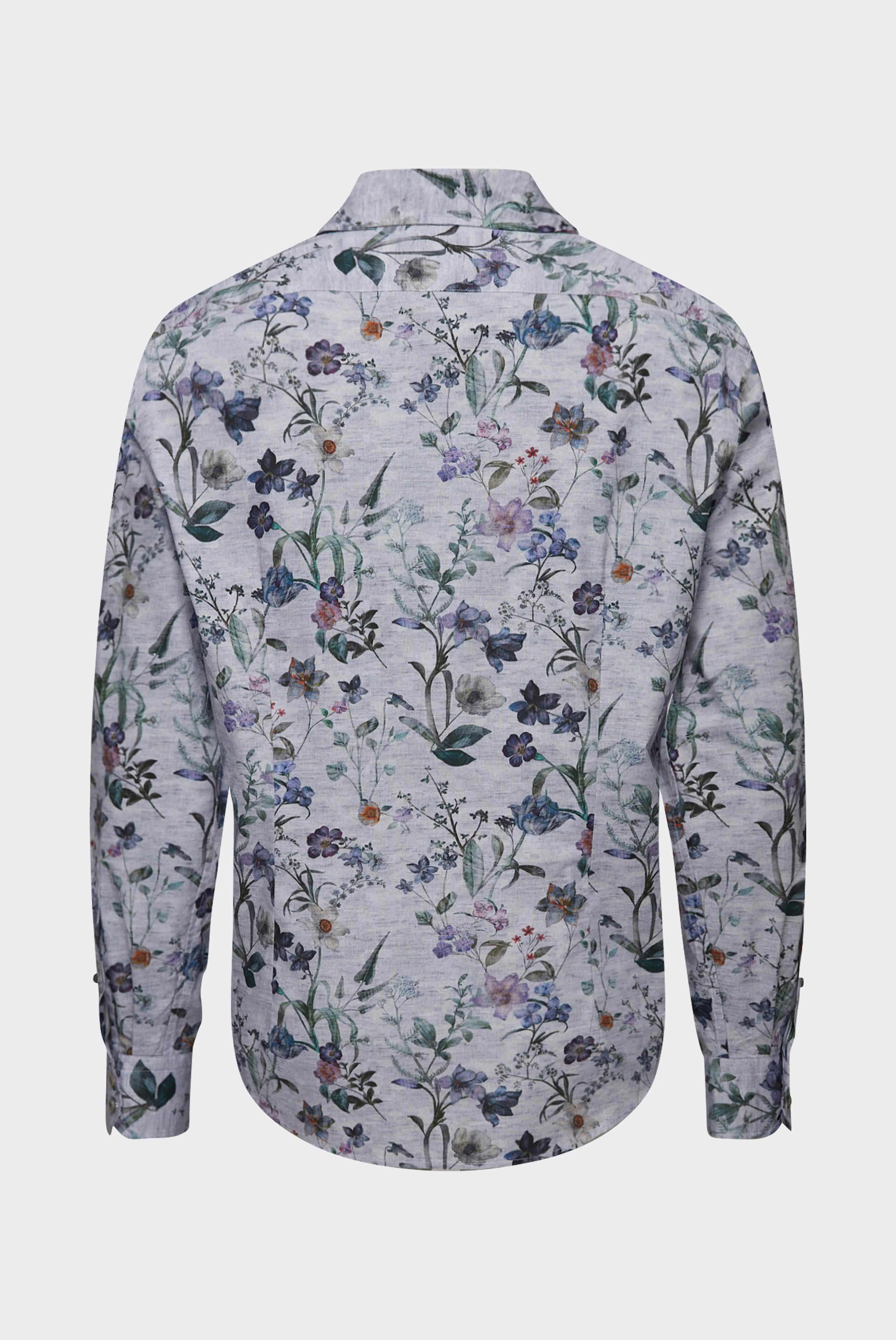 Hemd aus Baumwollpopeline mit Vintage-Denim-Blumendruck