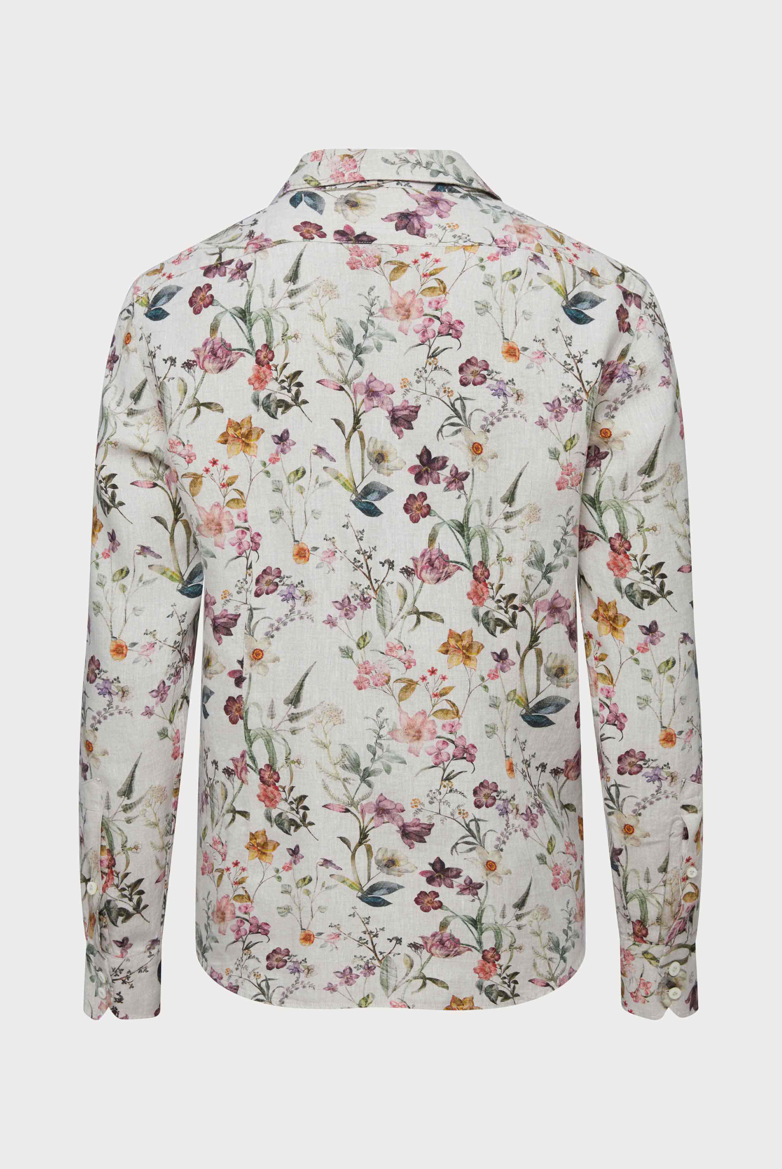 Linen shirt with floral print