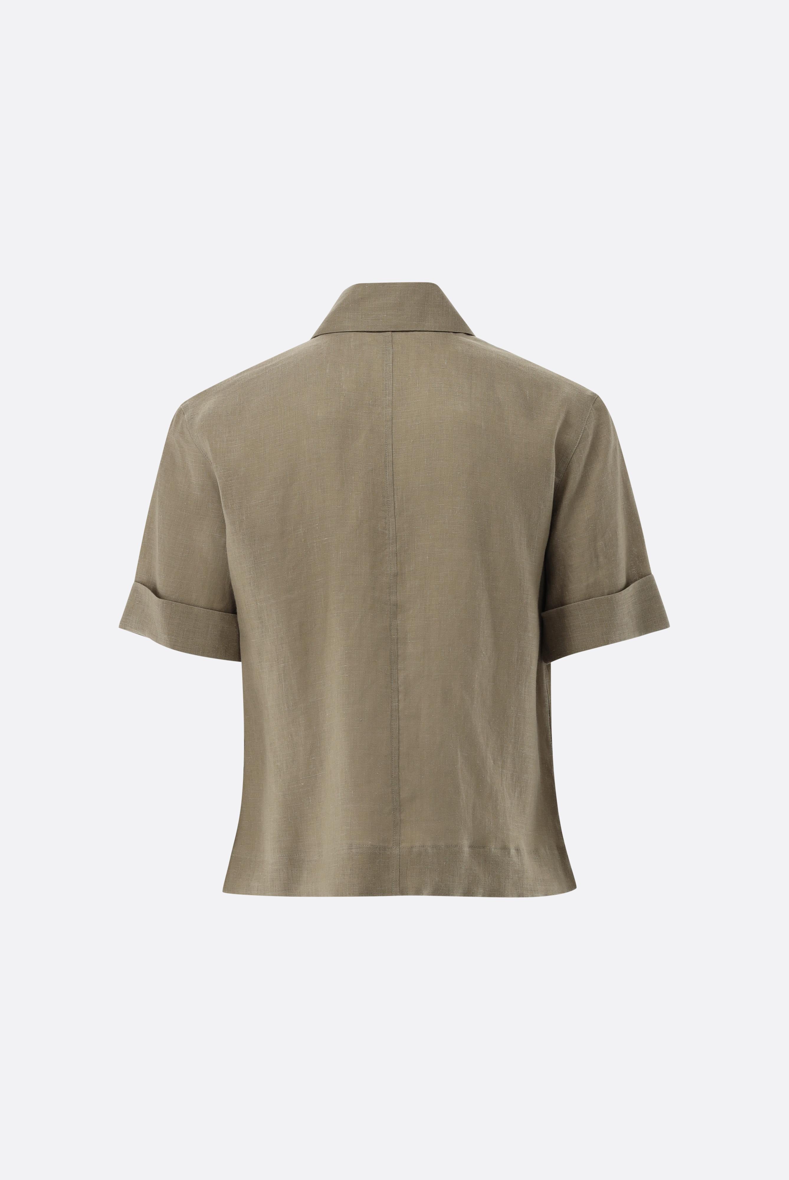 Van Laack-Kurzarm Hemdbluse aus Leinen Boxy Fit-Hemden & Blusen-Black-Deal-Outlet-by-ARCHIVIST