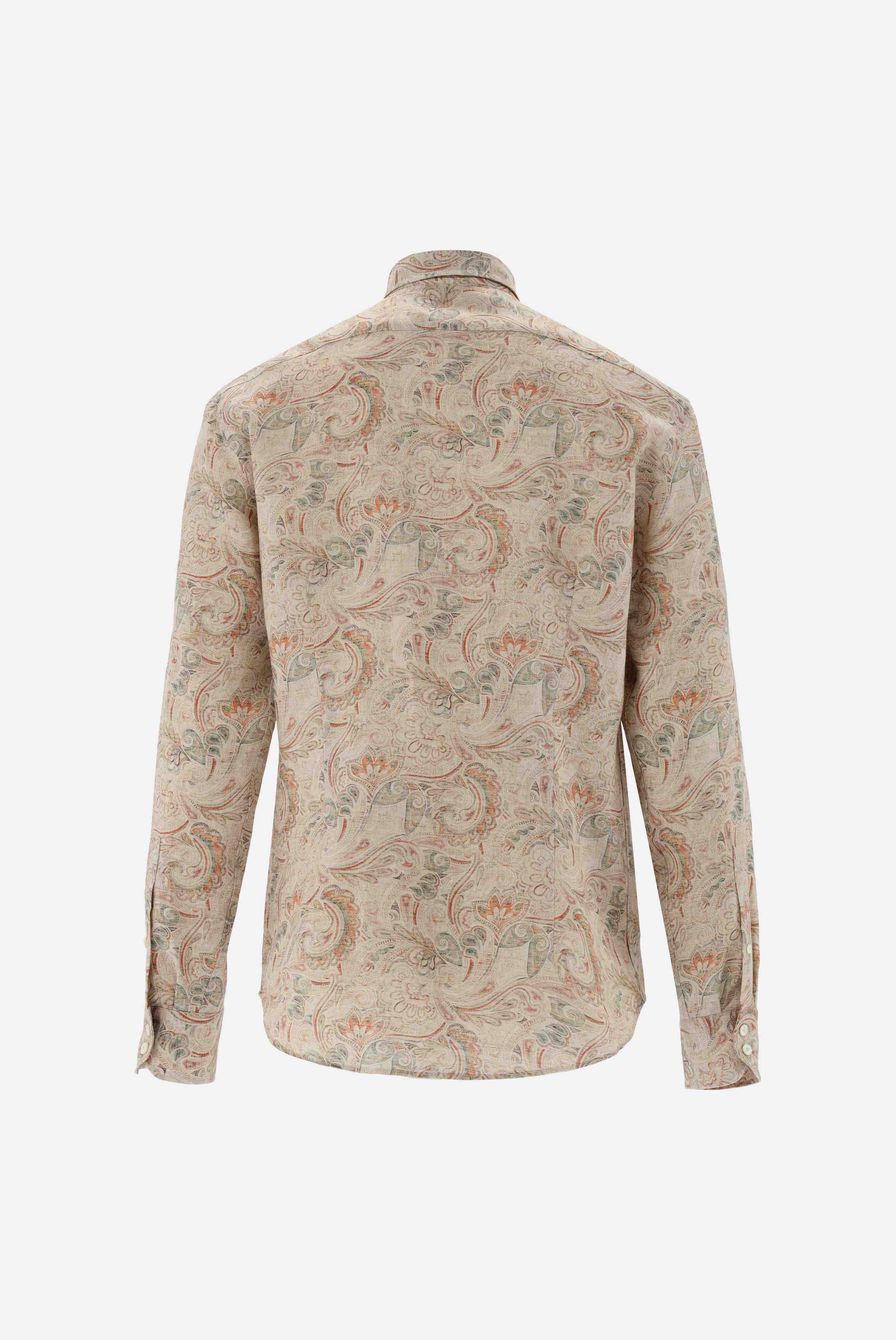 Leinenhemd mit Paisley-Druck Tailor Fit