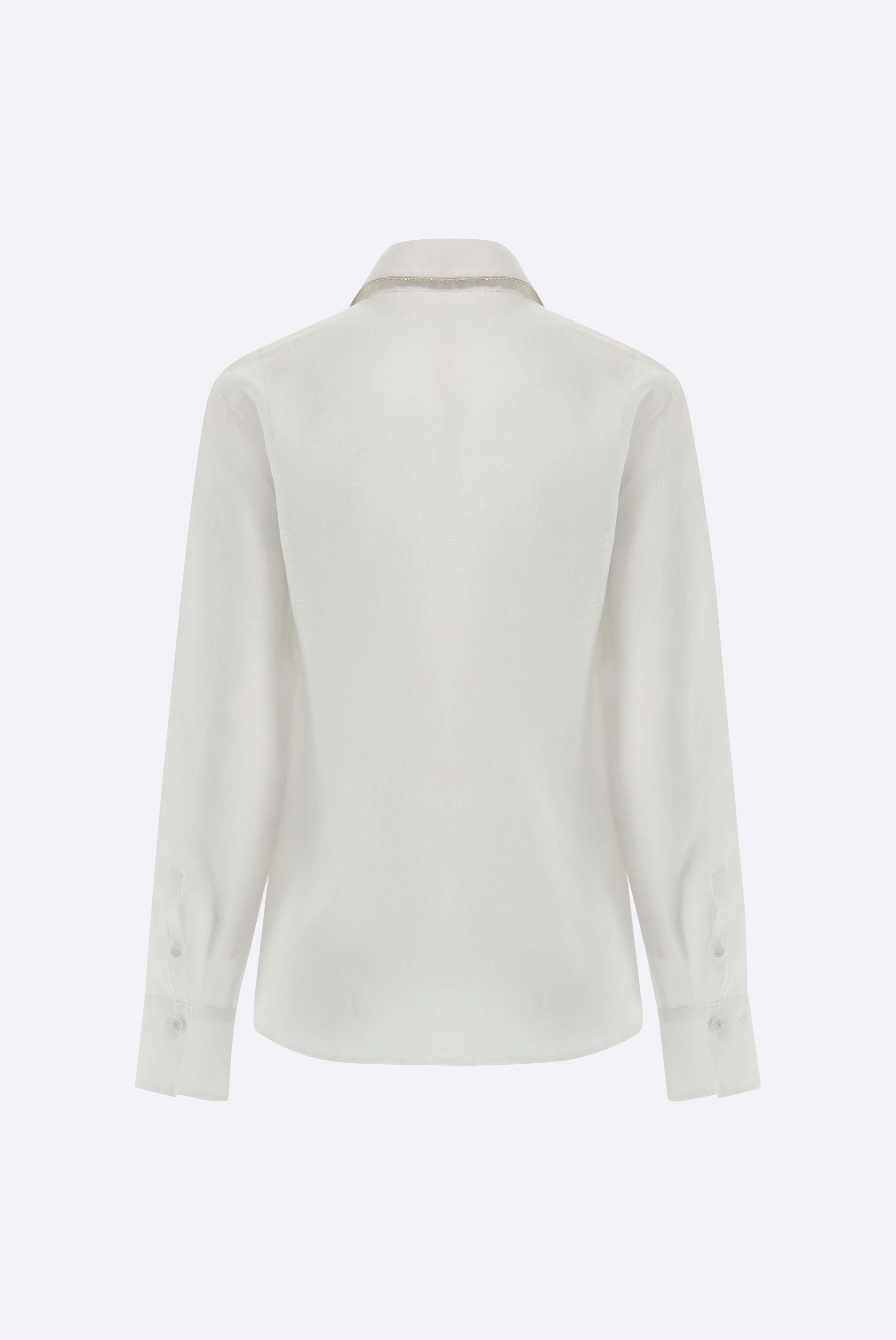 Linen shirt blouse with piping detail