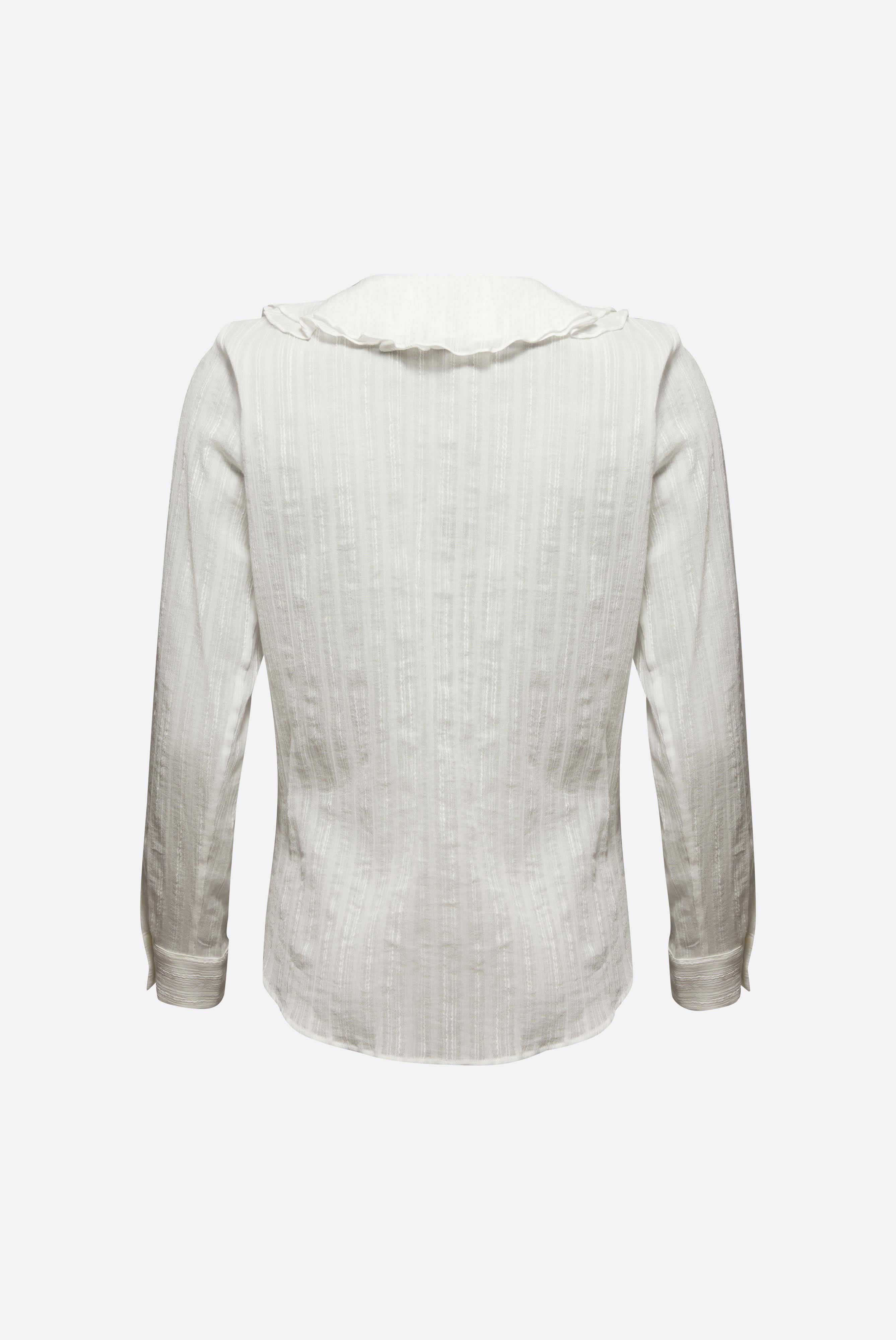 Jacquard Bluse mit Volant