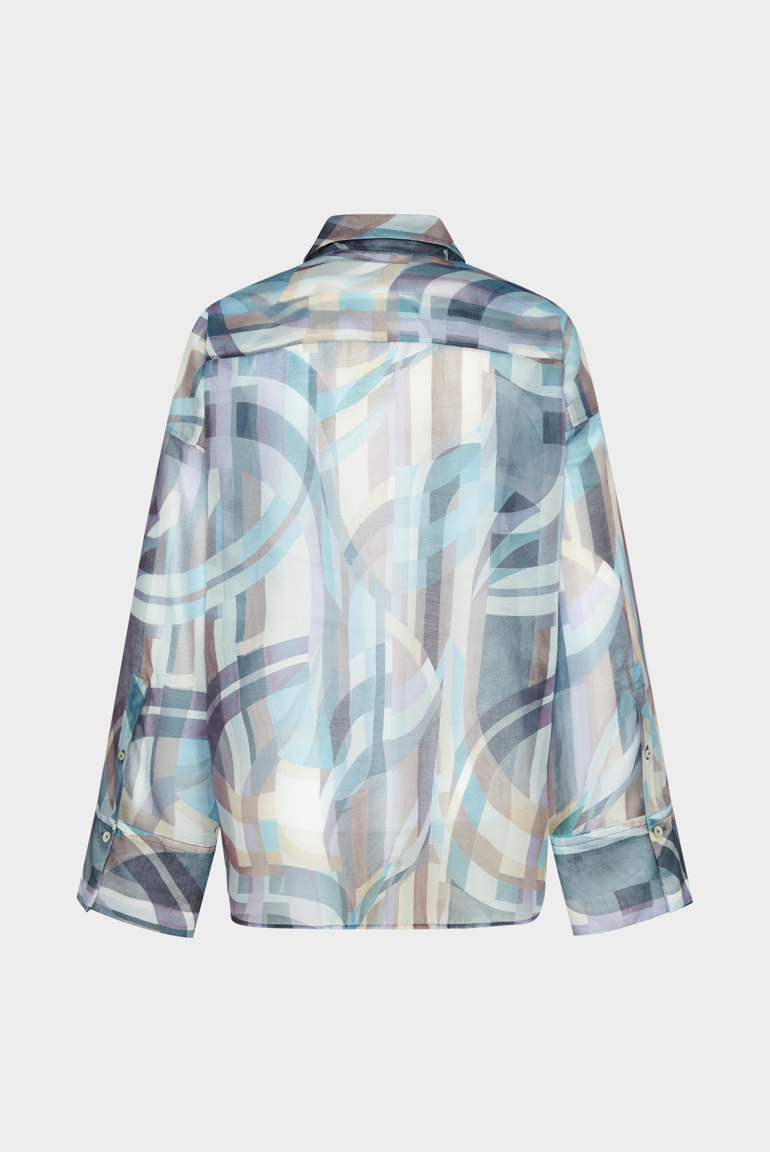 Van Laack-Oversize Hemdbluse mit geometrischem Druck-Hemden & Blusen-Black-Deal-Outlet-by-ARCHIVIST